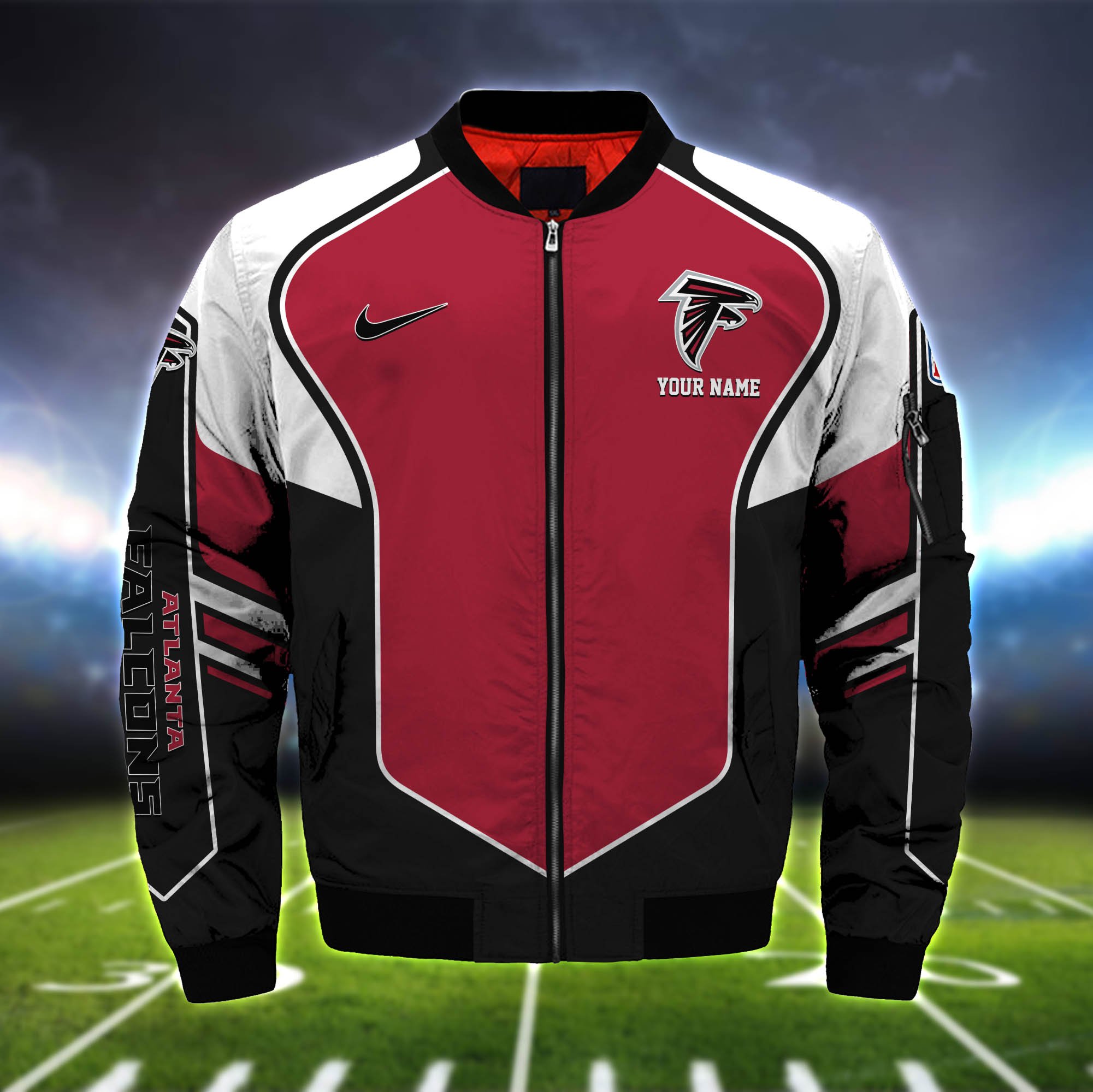 Alternative view of Atlanta Falcons Bomber Jacket 2024 Version Custom Name, Sport Team Jacket For Fans ETHY-122036