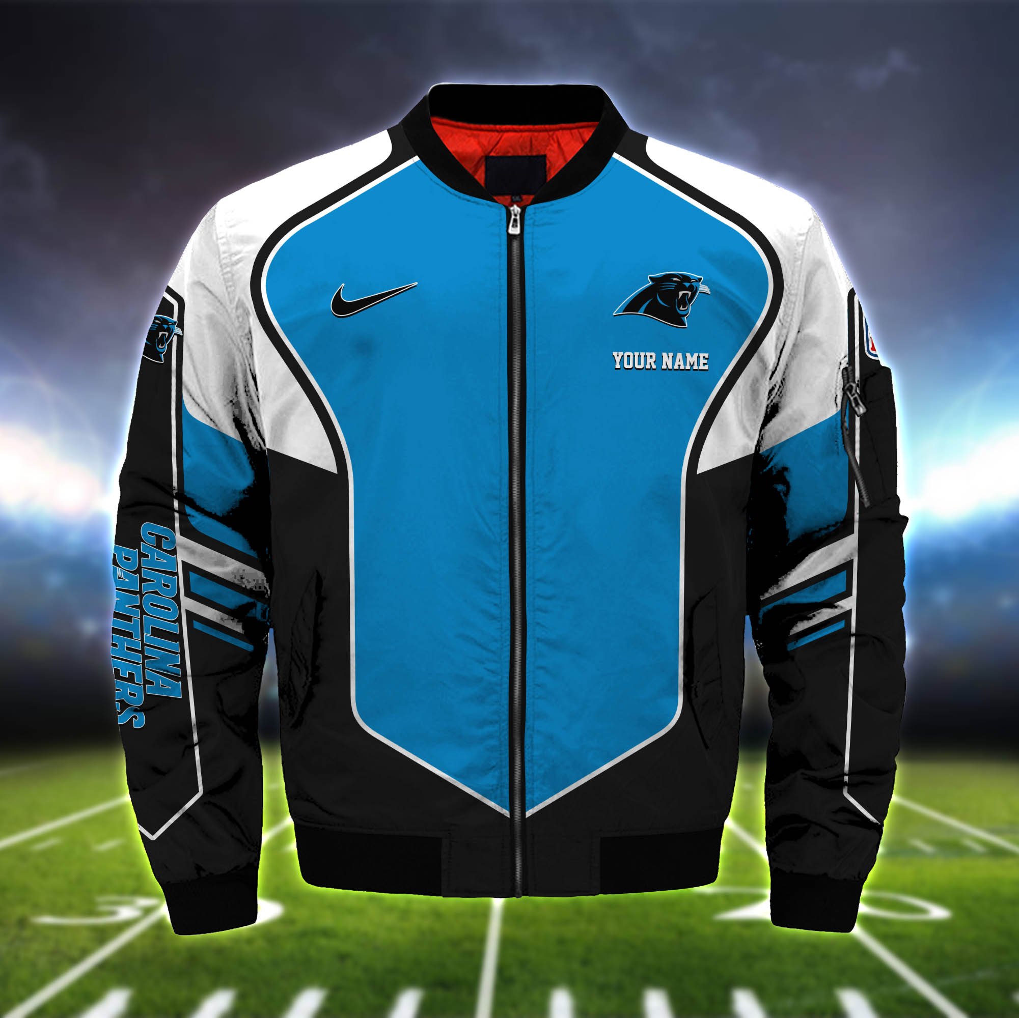 Alternative view of Carolina Panthers Bomber Jacket 2024 Version Custom Name, Sport Team Jacket For Fans ETHY-122036
