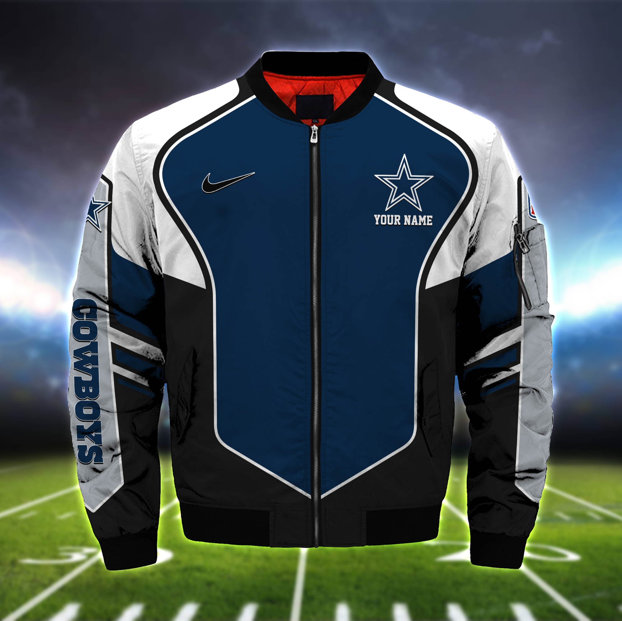 Alternative view of Dallas Cowboys Bomber Jacket 2024 Version Custom Name, Sport Team Jacket For Fans ETHY-122036
