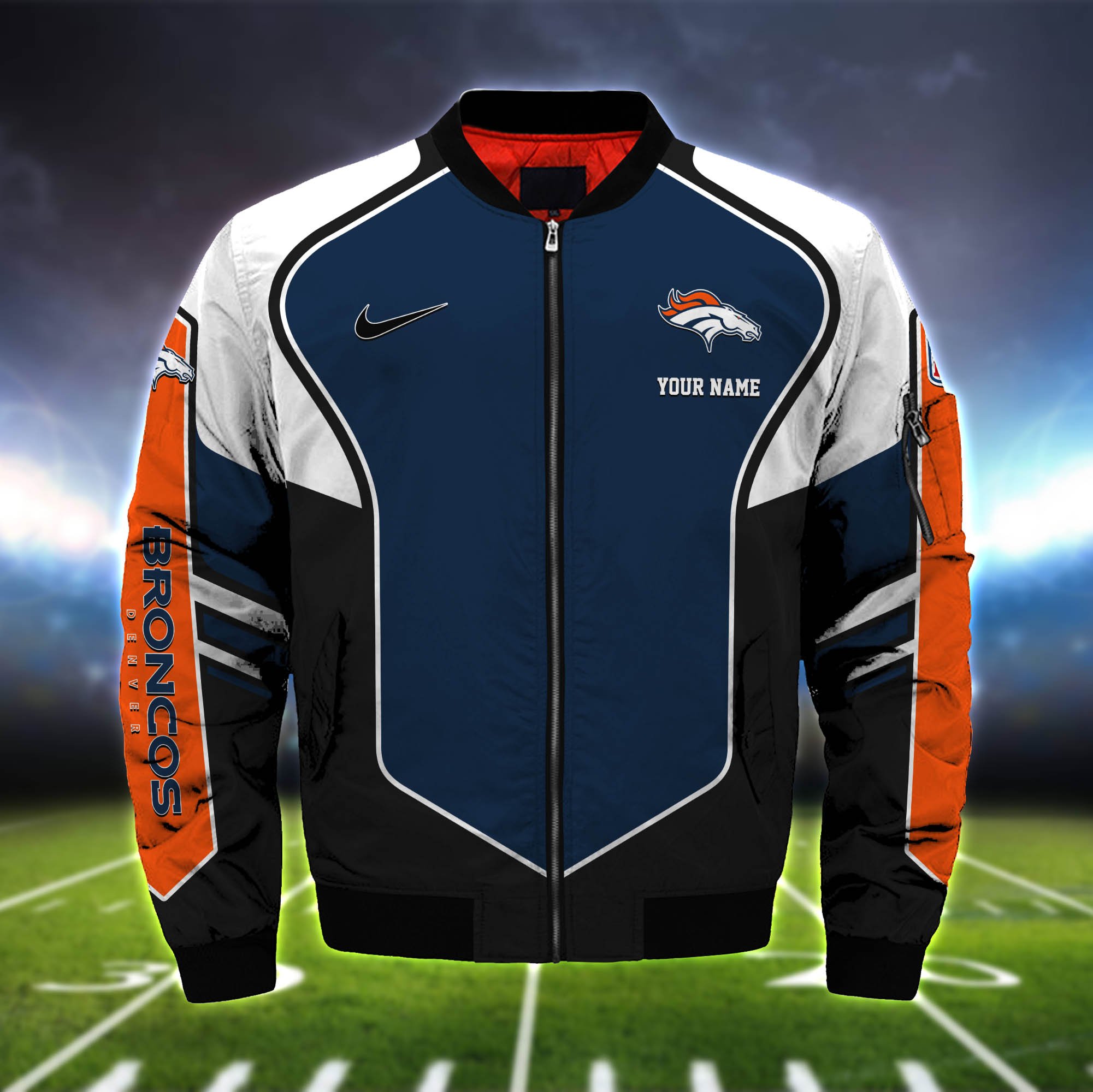 Alternative view of Denver Broncos Bomber Jacket 2024 Version Custom Name, Sport Team Jacket For Fans ETHY-122036