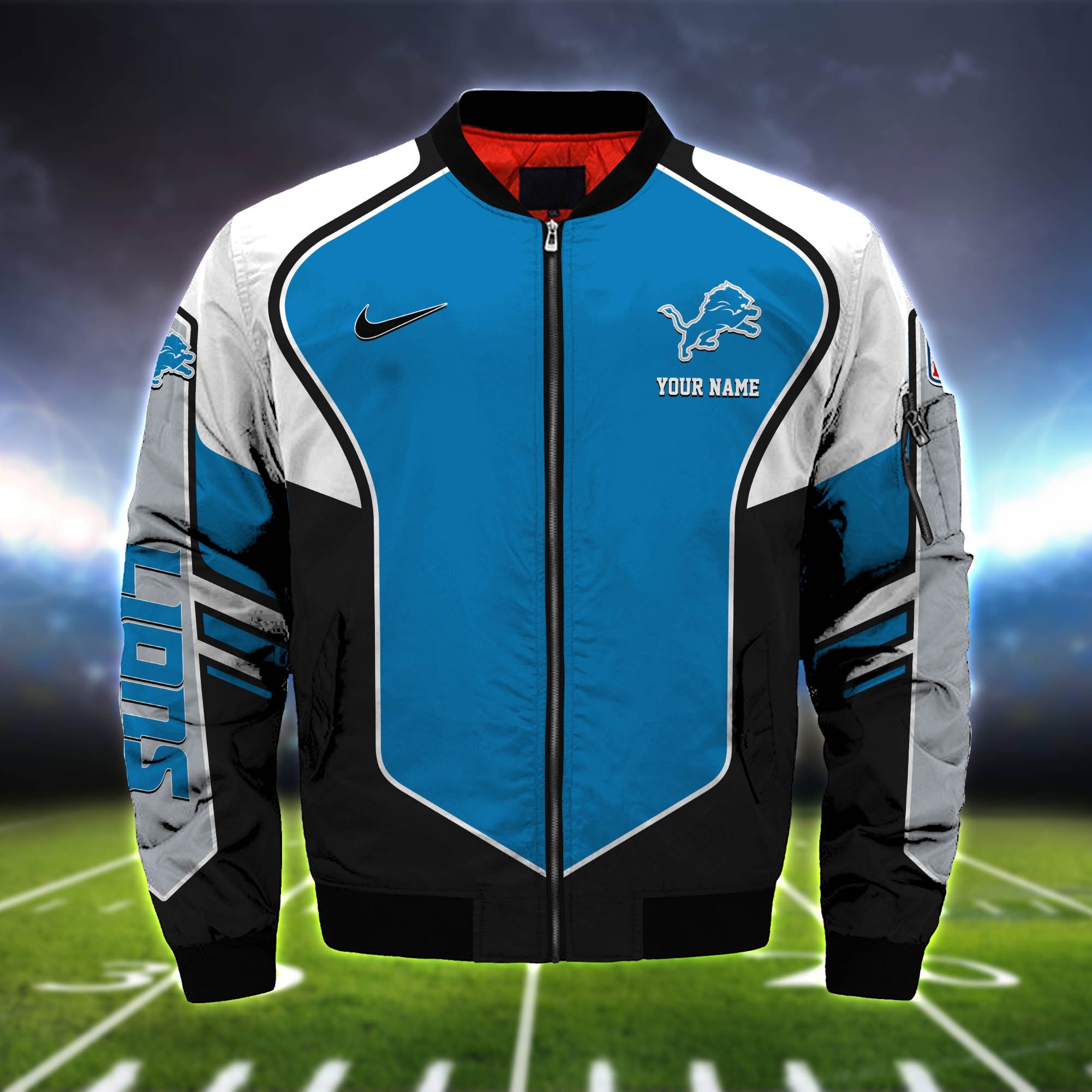 Alternative view of Detroit Lions Bomber Jacket 2024 Version Custom Name, Sport Team Jacket For Fans ETHY-122036