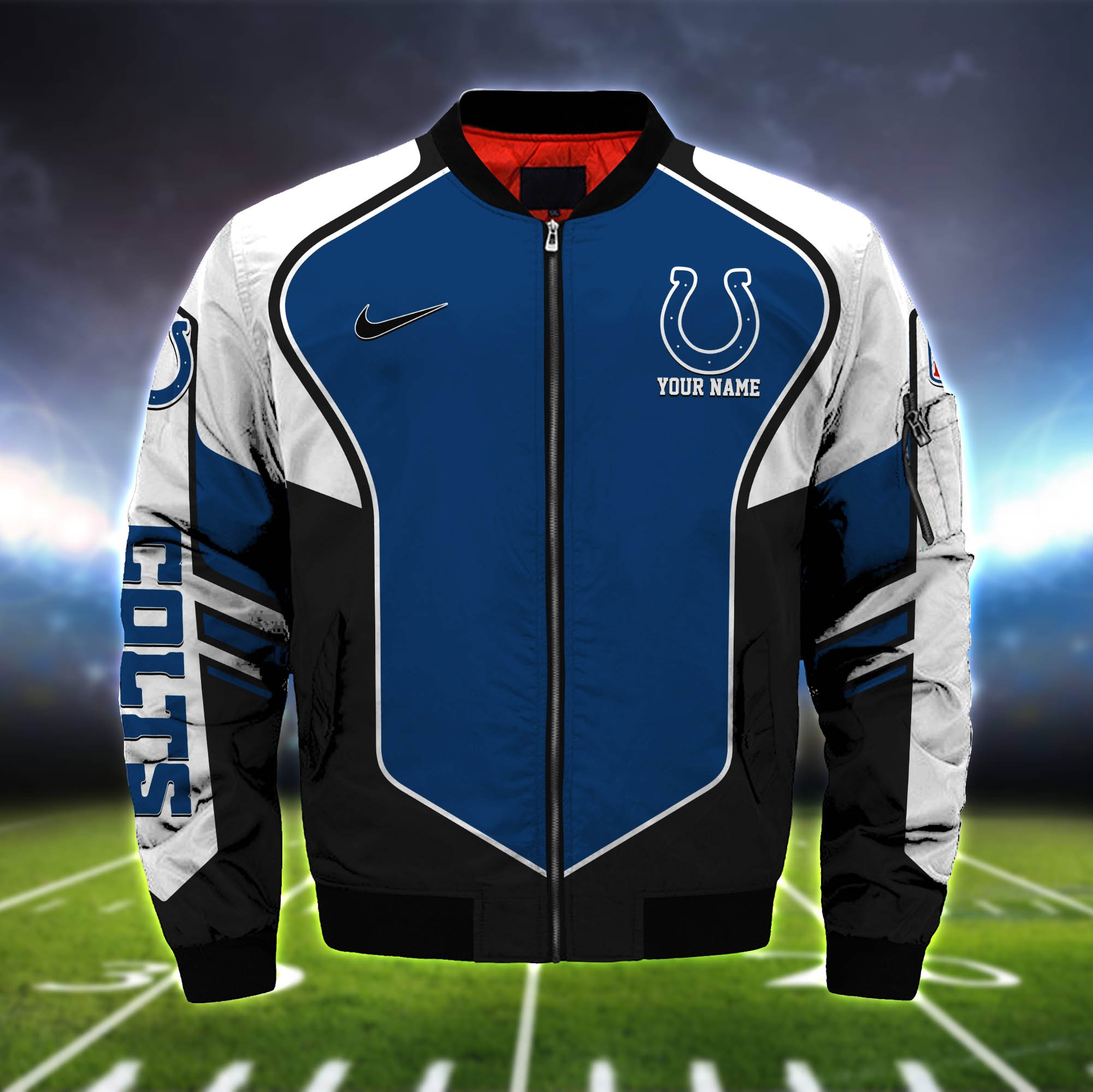 Alternative view of Indianapolis Colts Bomber Jacket 2024 Version Custom Name, Sport Team Jacket For Fans ETHY-122036