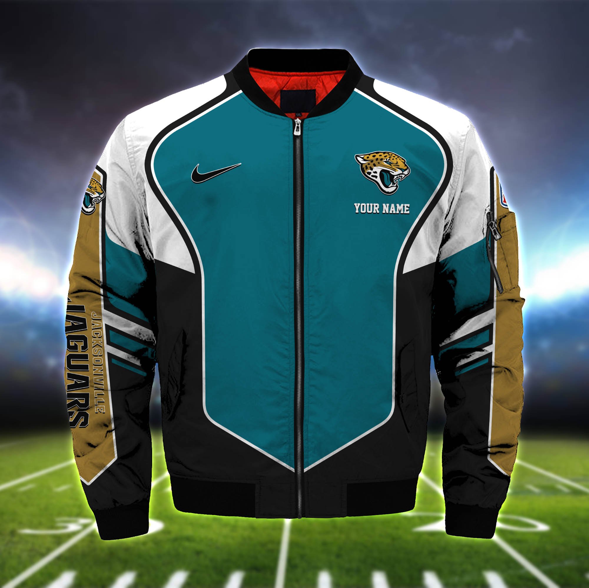Alternative view of Jacksonville Jaguars Bomber Jacket 2024 Version Custom Name, Sport Team Jacket For Fans ETHY-122036