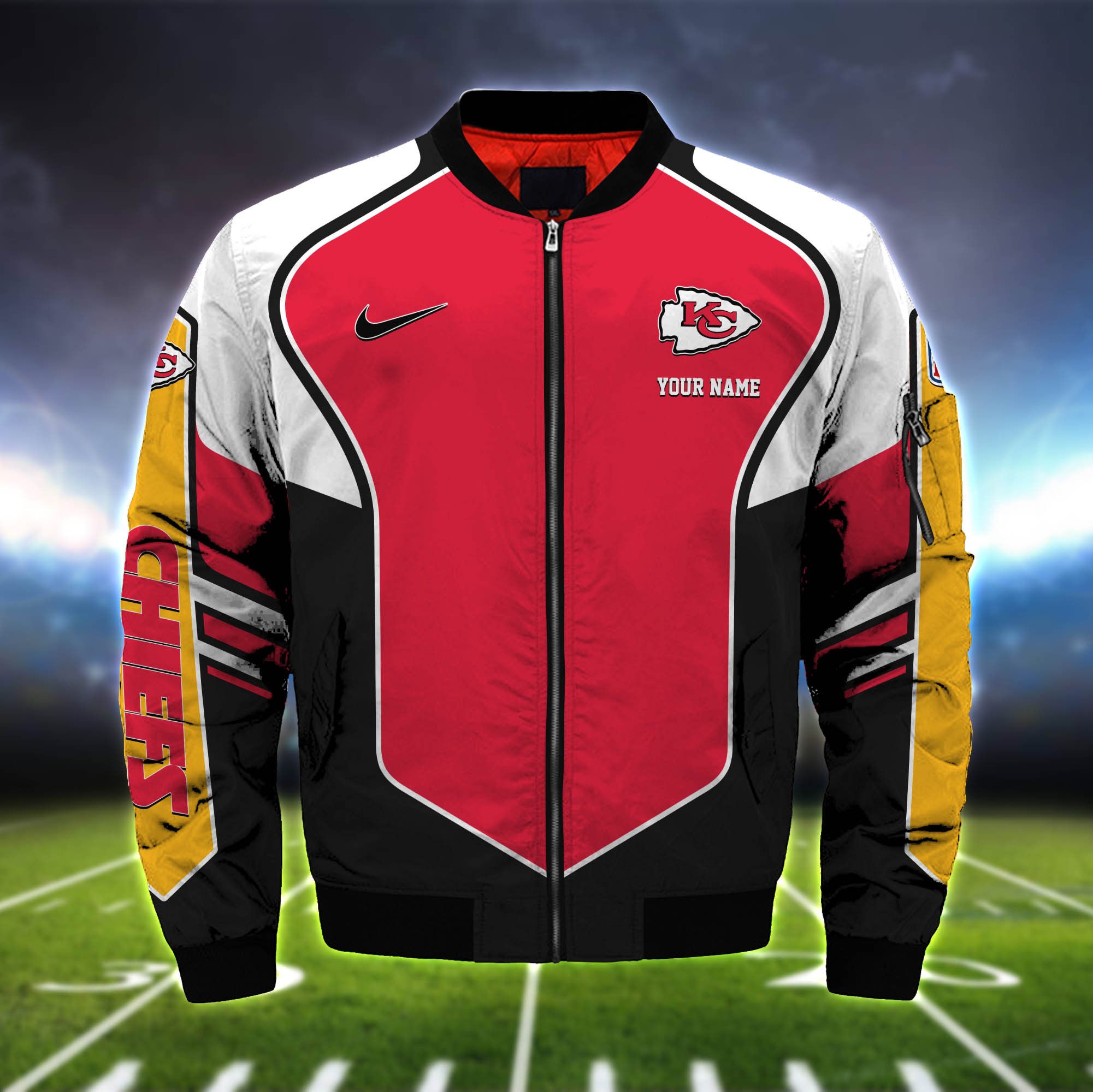 Alternative view of Kansas City Chiefs Bomber Jacket 2024 Version Custom Name, Sport Team Jacket For Fans ETHY-122036