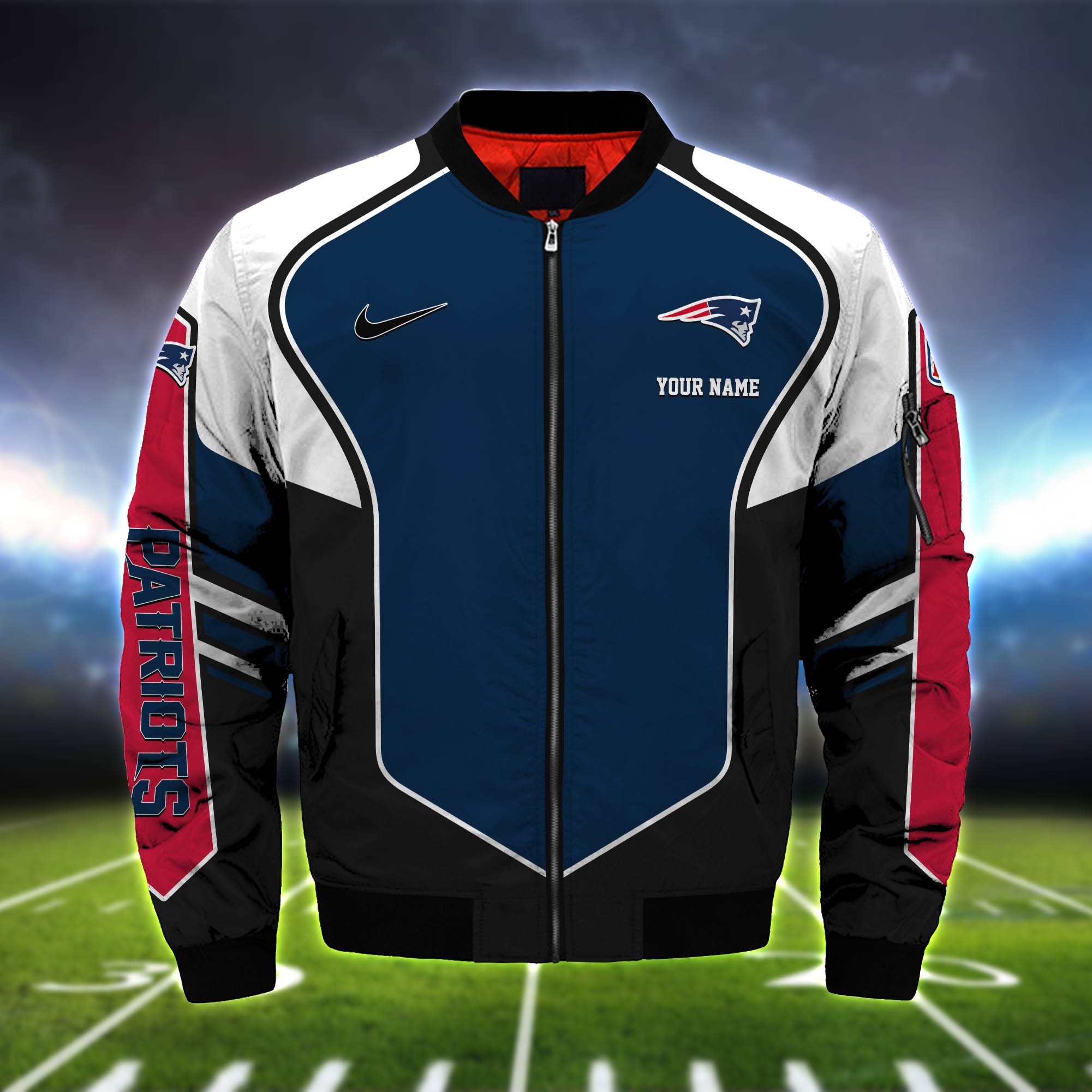 Alternative view of New England Patriots Bomber Jacket 2024 Version Custom Name, Sport Team Jacket For Fans ETHY-122036