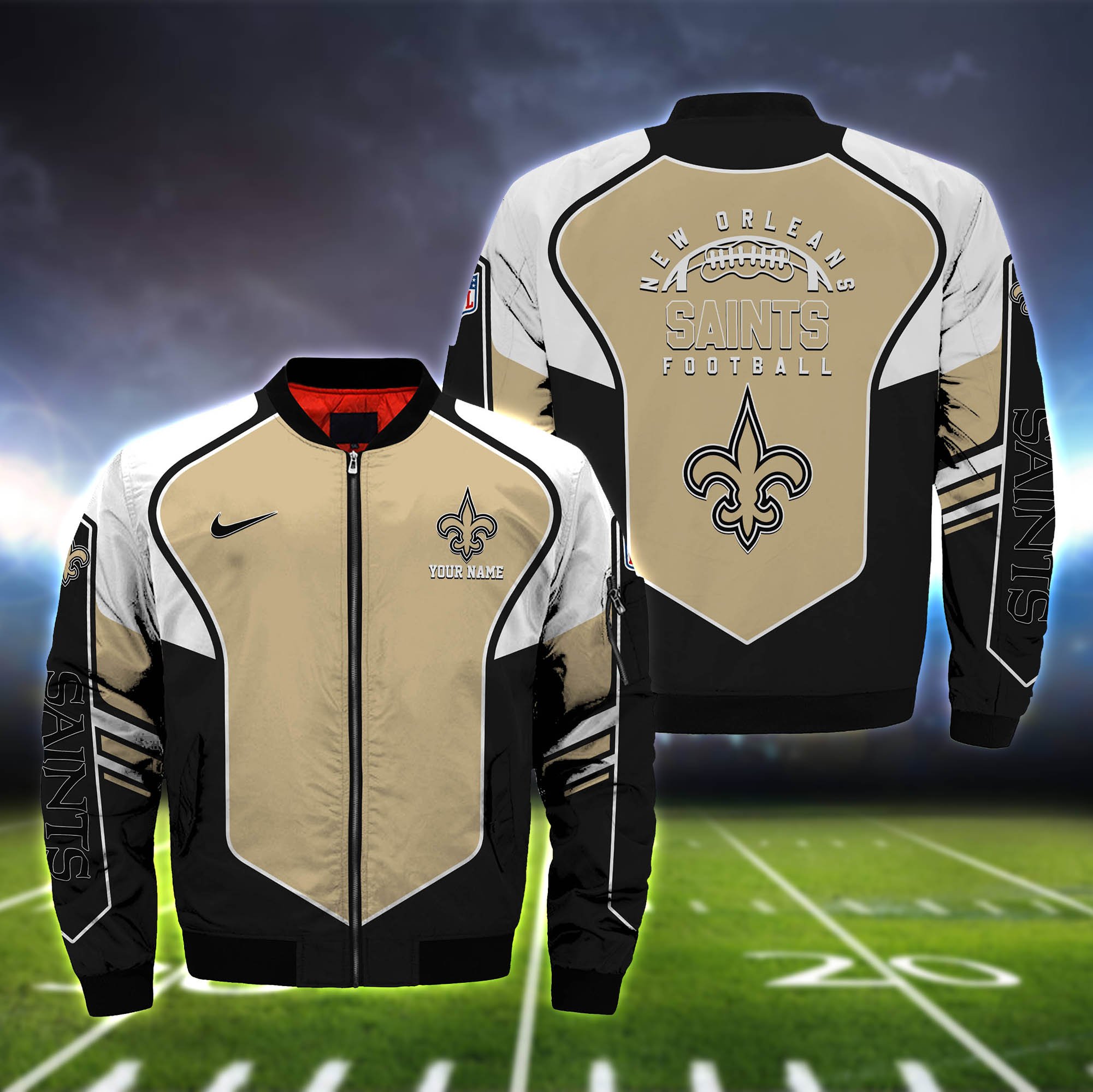 New Orleans Saints Bomber Jacket 2024 Version Custom Name, Sport Team Jacket For Fans ETHY-122036