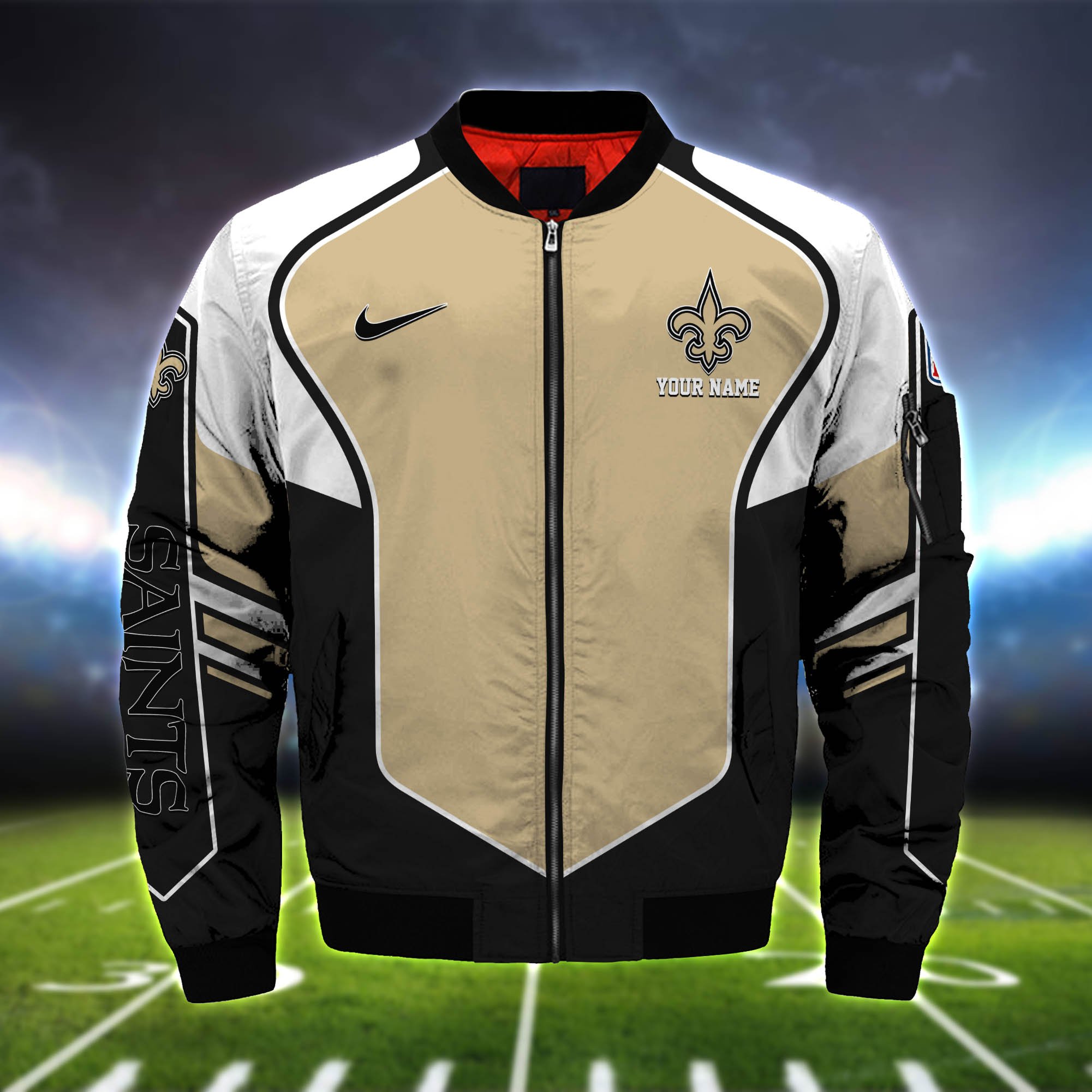 Alternative view of New Orleans Saints Bomber Jacket 2024 Version Custom Name, Sport Team Jacket For Fans ETHY-122036