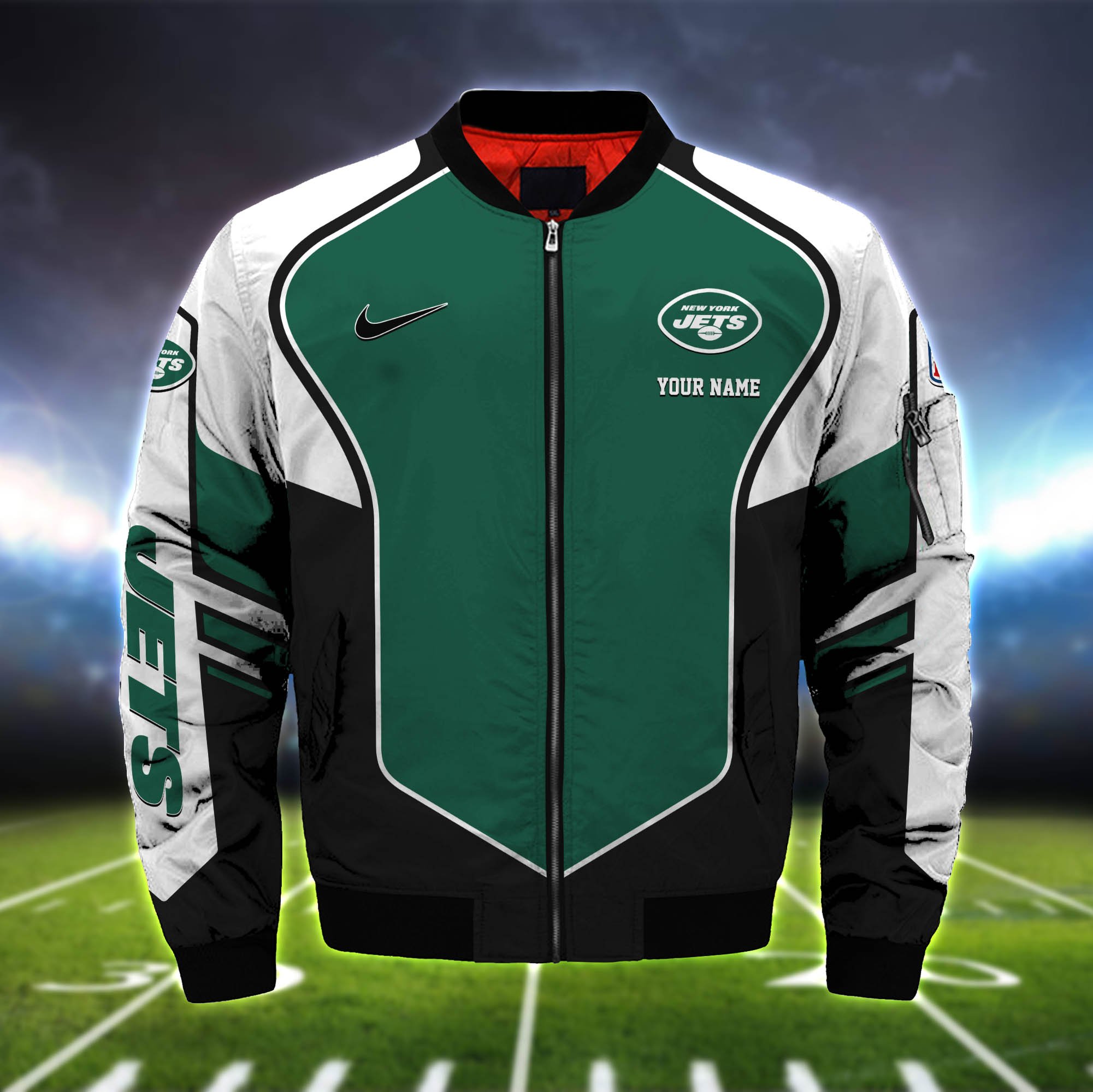 Alternative view of New York Jets Bomber Jacket 2024 Version Custom Name, Sport Team Jacket For Fans ETHY-122036