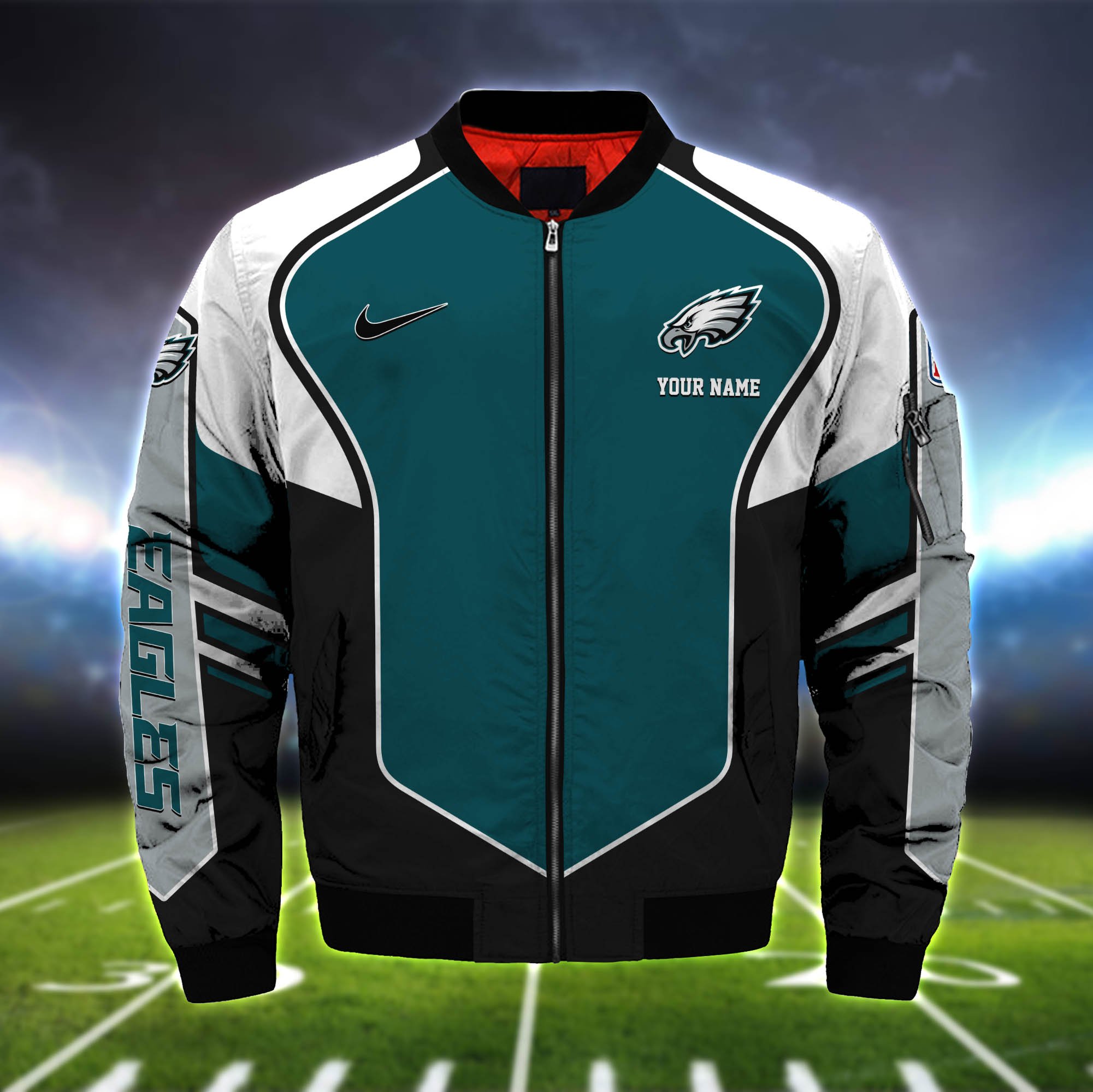 Alternative view of Philadelphia Eagles Bomber Jacket 2024 Version Custom Name, Sport Team Jacket For Fans ETHY-122036