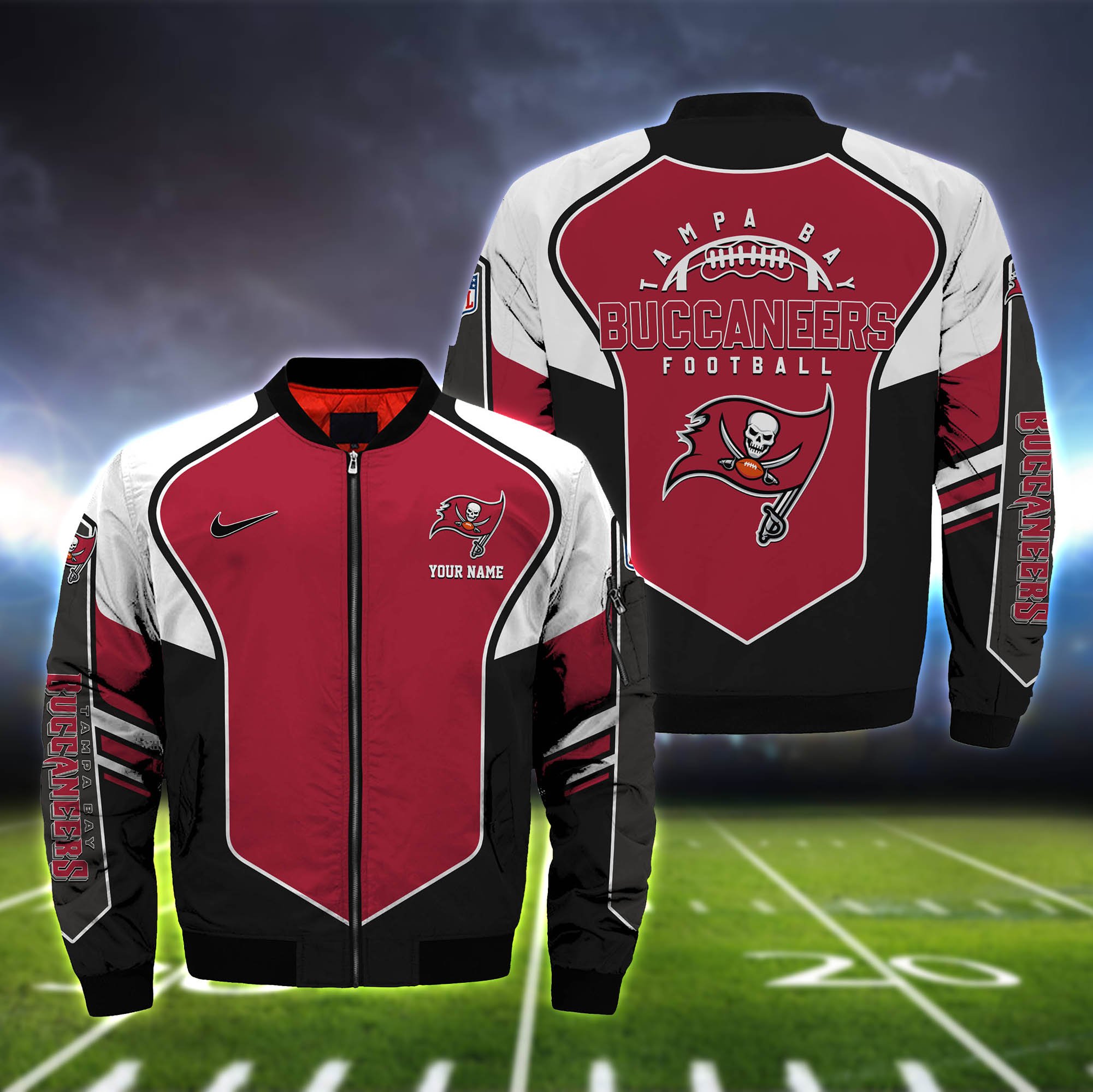 Tampa Bay Buccaneers Bomber Jacket 2024 Version Custom Name, Sport Team Jacket For Fans ETHY-122036