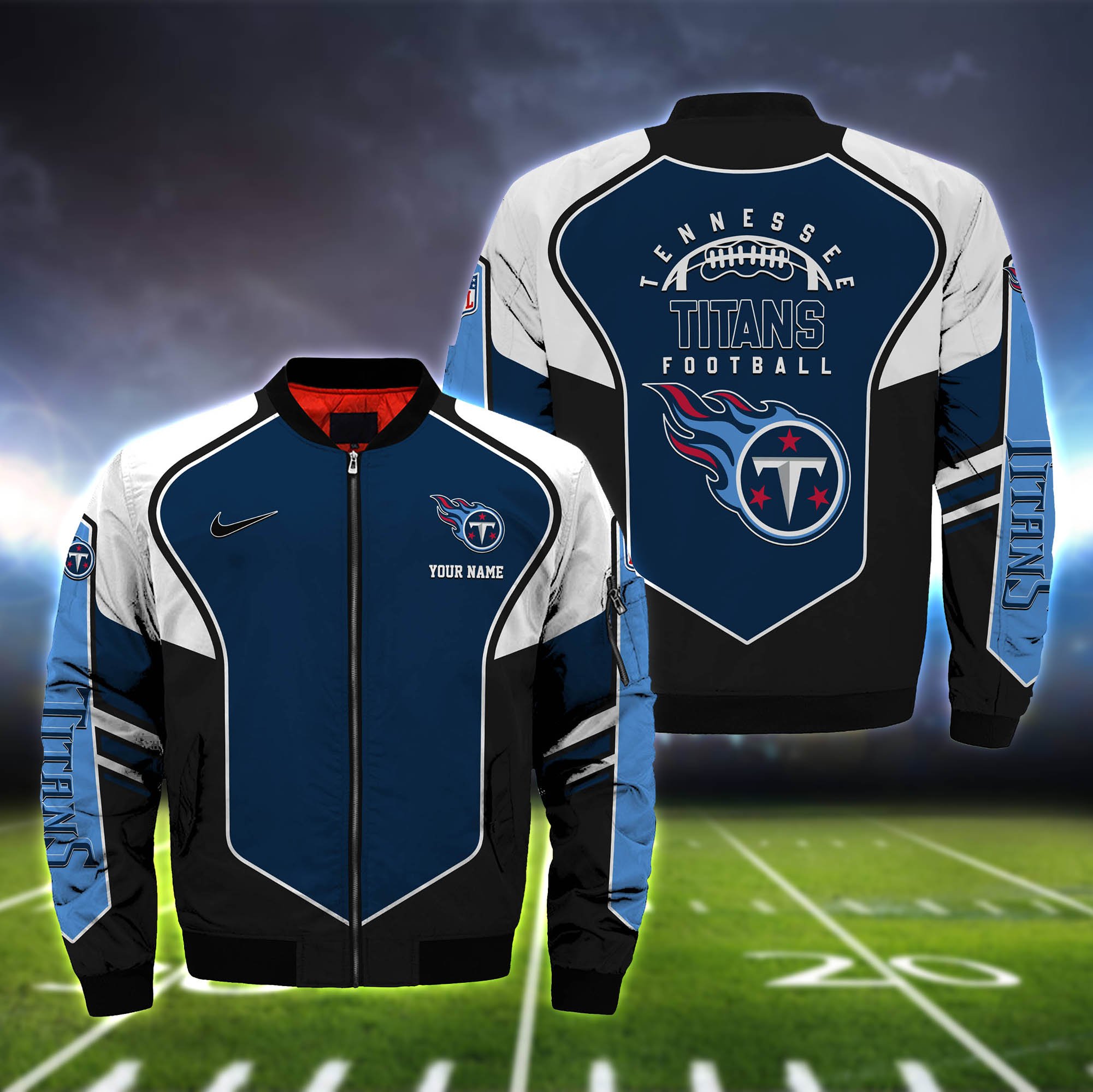 Tennessee Titans Bomber Jacket 2024 Version Custom Name, Sport Team Jacket For Fans ETHY-122036