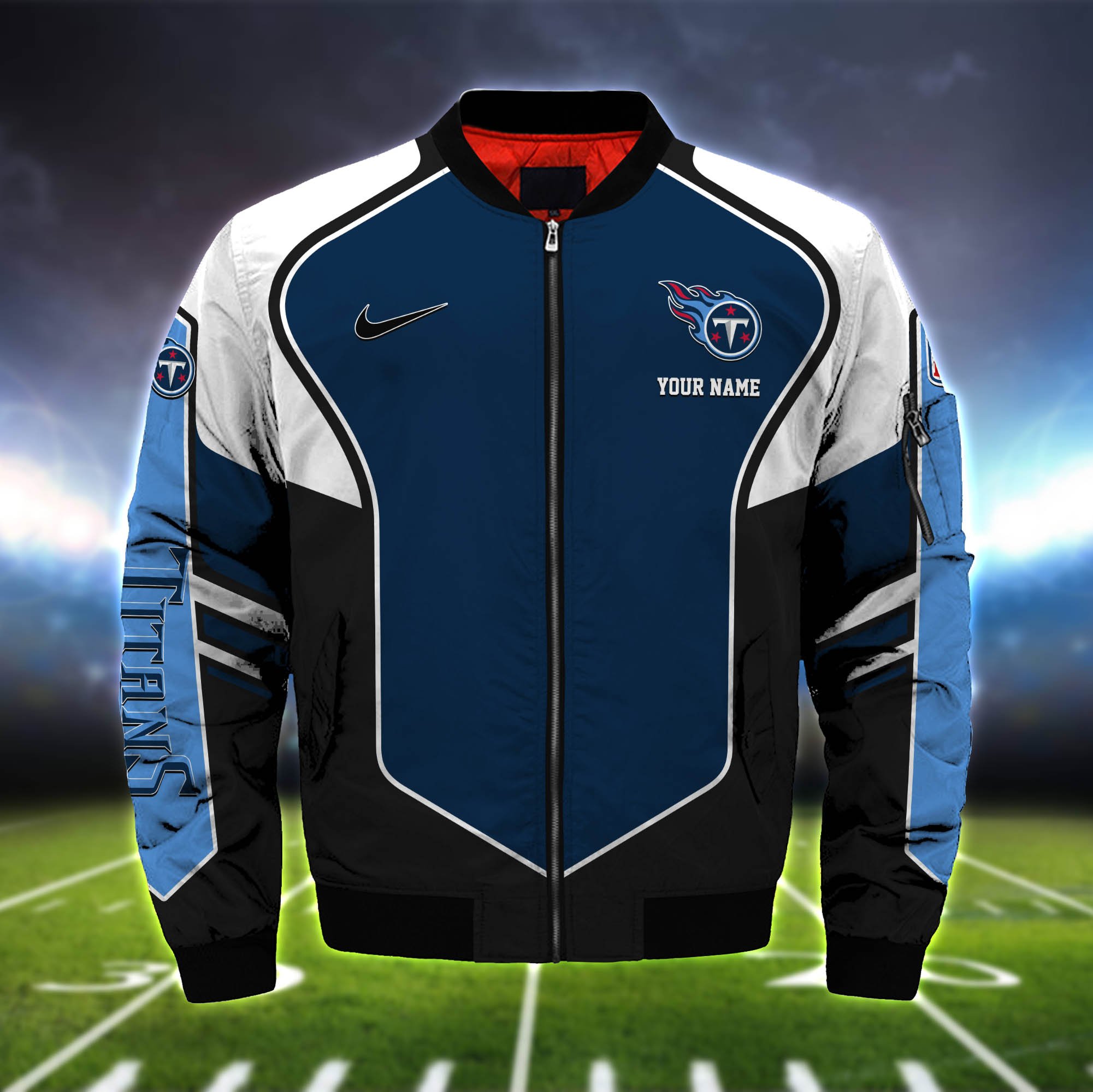 Alternative view of Tennessee Titans Bomber Jacket 2024 Version Custom Name, Sport Team Jacket For Fans ETHY-122036