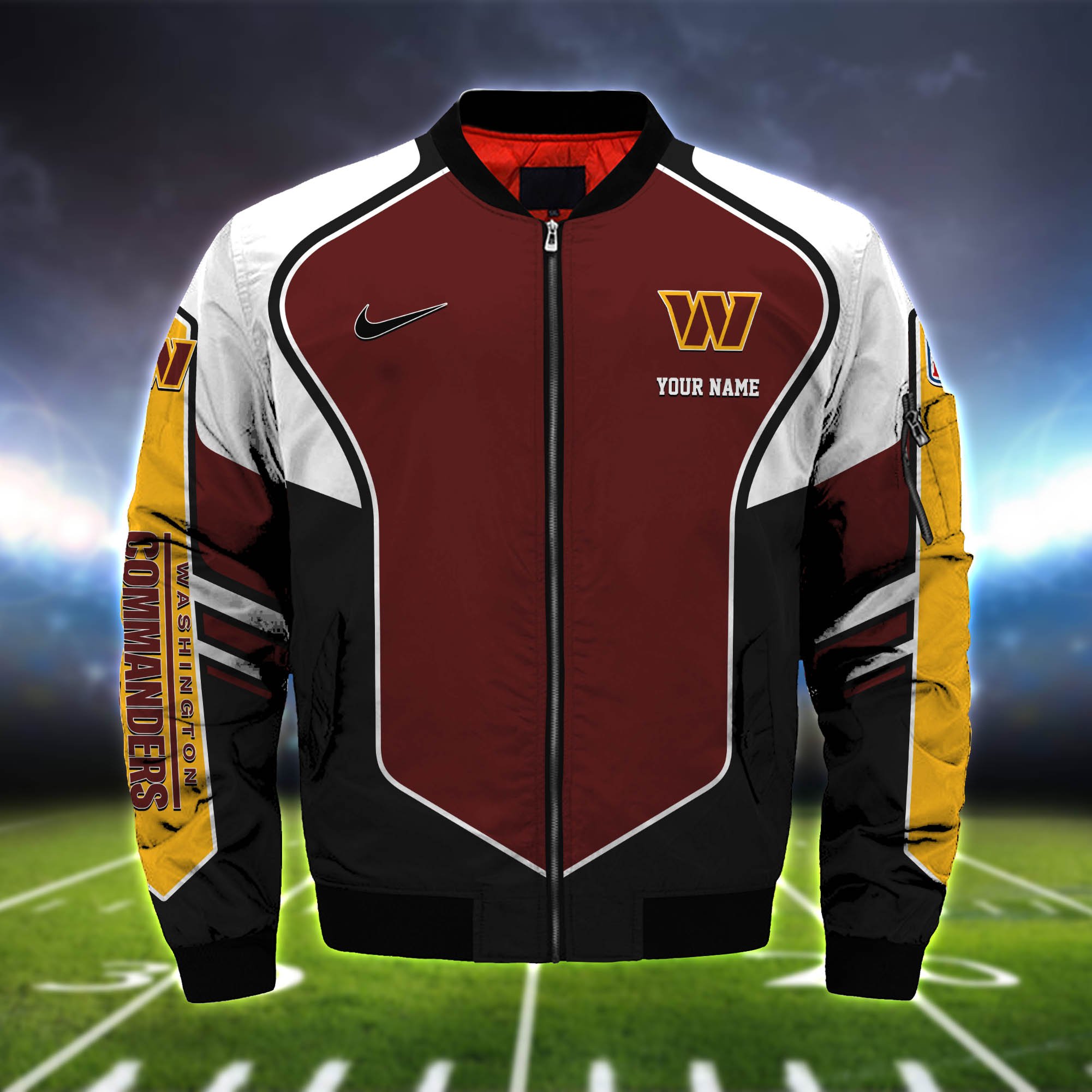 Alternative view of Washington Commanders Bomber Jacket 2024 Version Custom Name, Sport Team Jacket For Fans ETHY-122036
