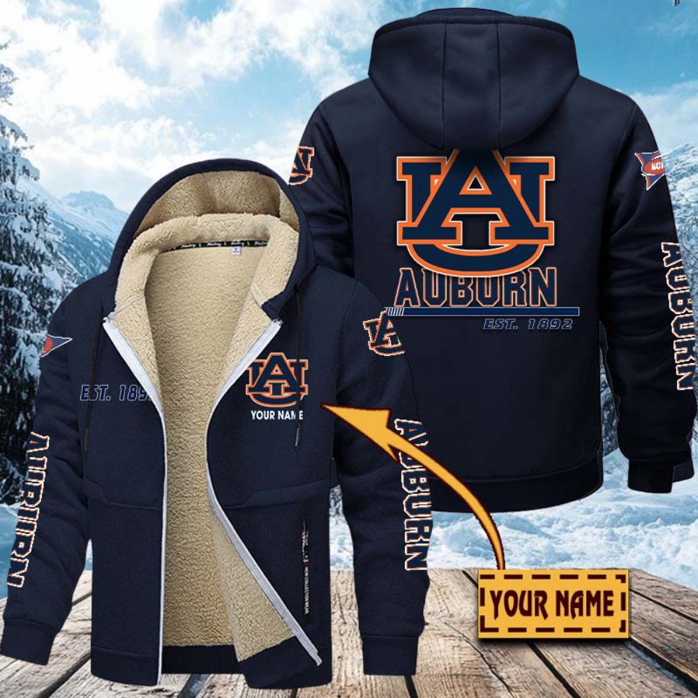 Alternative view of Auburn Tigers Hoodie Zip Velvet Coat Custom Your Name, Sport Jacket, Gifts For Fan EHIVM-1224112