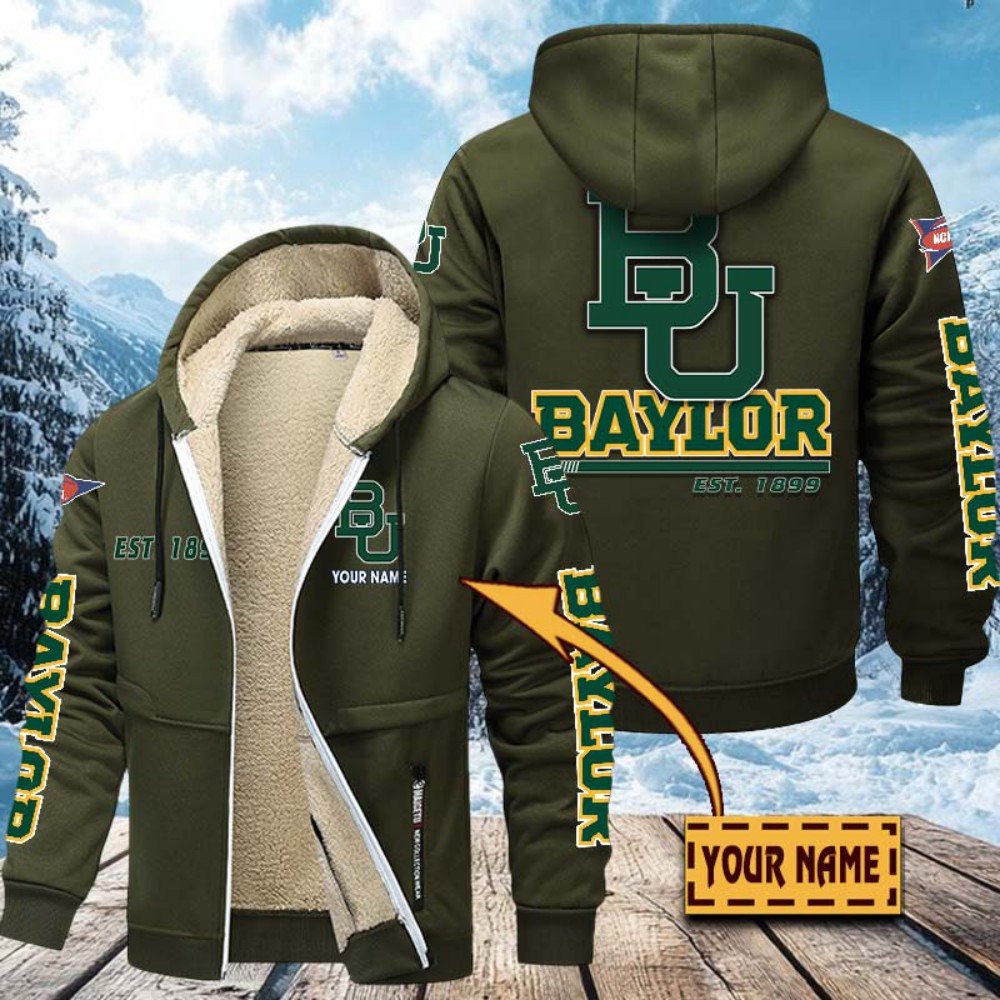 Baylor Bears Hoodie Zip Velvet Coat Custom Your Name, Sport Jacket, Gifts For Fan EHIVM-1224112