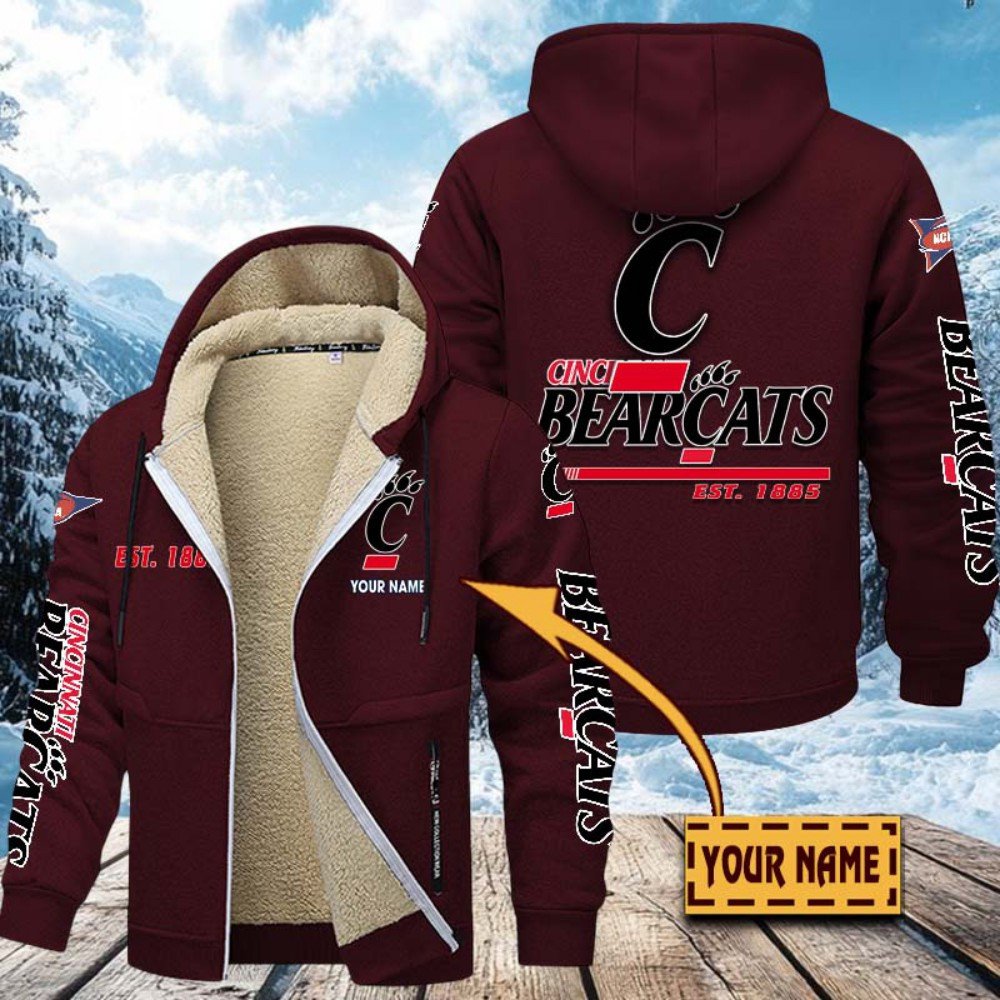 Cincinnati Bearcats Hoodie Zip Velvet Coat Custom Your Name, Sport Jacket, Gifts For Fan EHIVM-1224112
