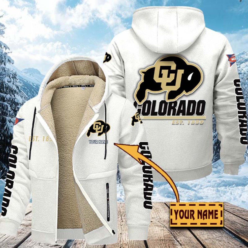 Alternative view of Colorado Buffaloes Hoodie Zip Velvet Coat Custom Your Name, Sport Jacket, Gifts For Fan EHIVM-1224112