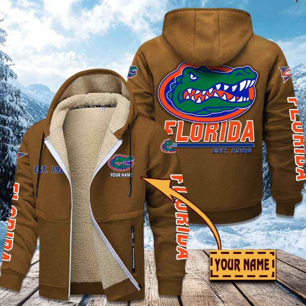 Florida Gators Hoodie Zip Velvet Coat Custom Your Name, Sport Jacket, Gifts For Fan EHIVM-1224112