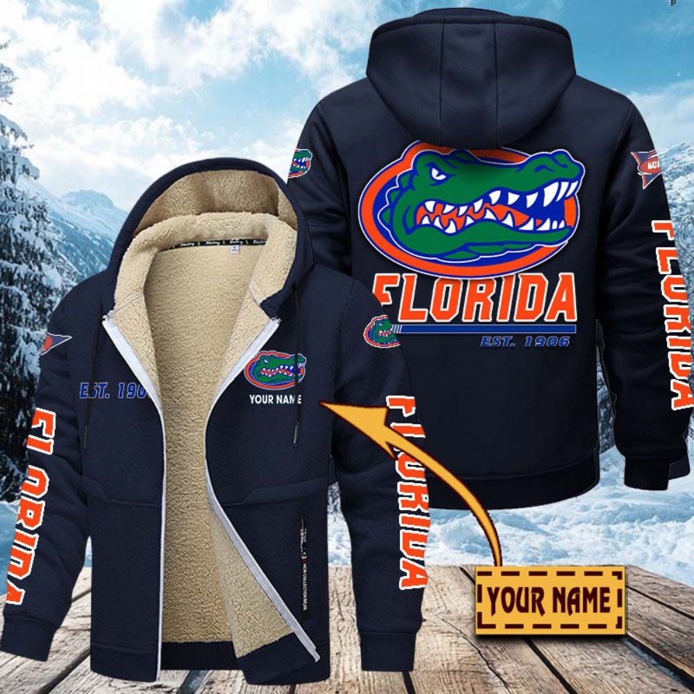 Alternative view of Florida Gators Hoodie Zip Velvet Coat Custom Your Name, Sport Jacket, Gifts For Fan EHIVM-1224112