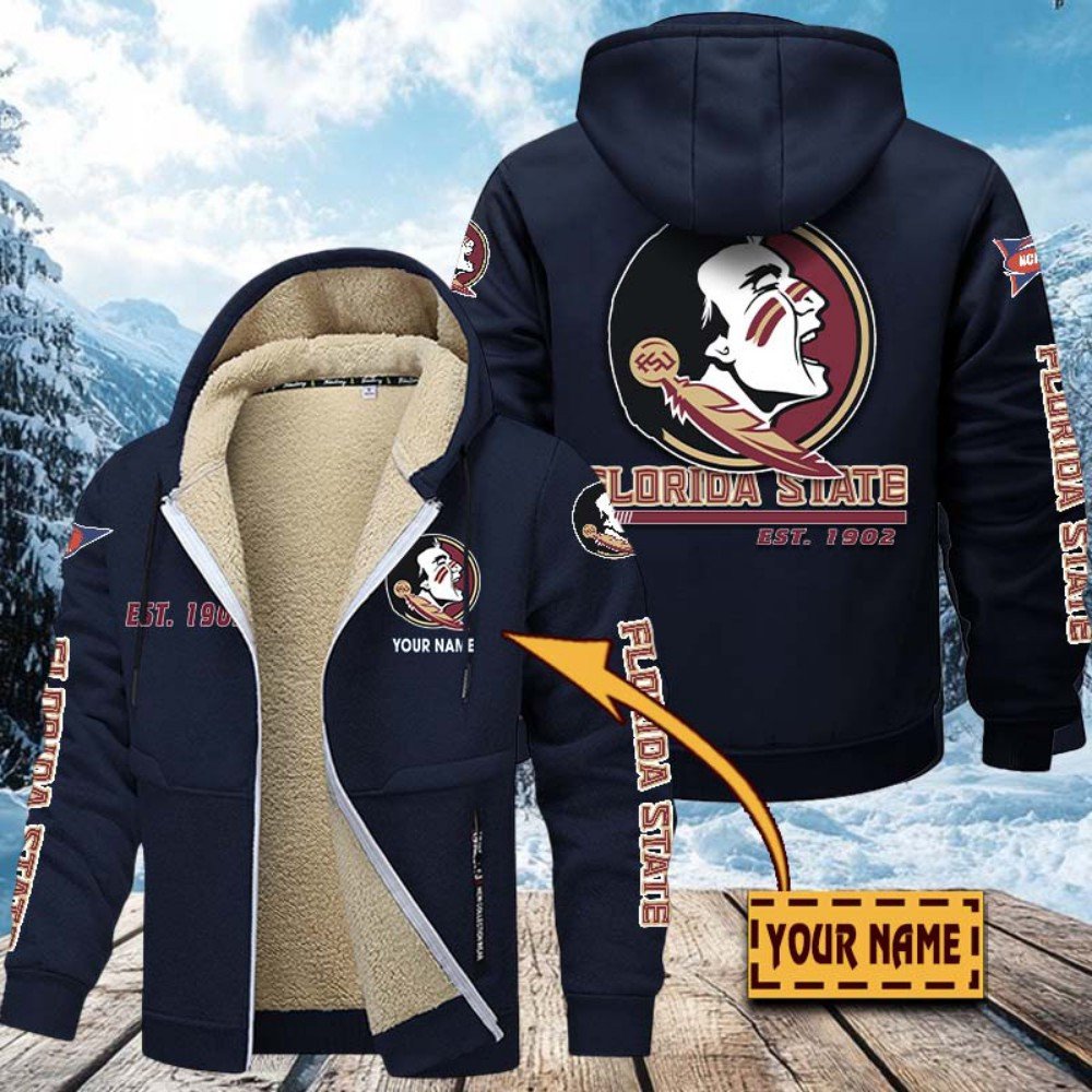 Alternative view of Florida State Seminoles Hoodie Zip Velvet Coat Custom Your Name, Sport Jacket, Gifts For Fan EHIVM-1224112