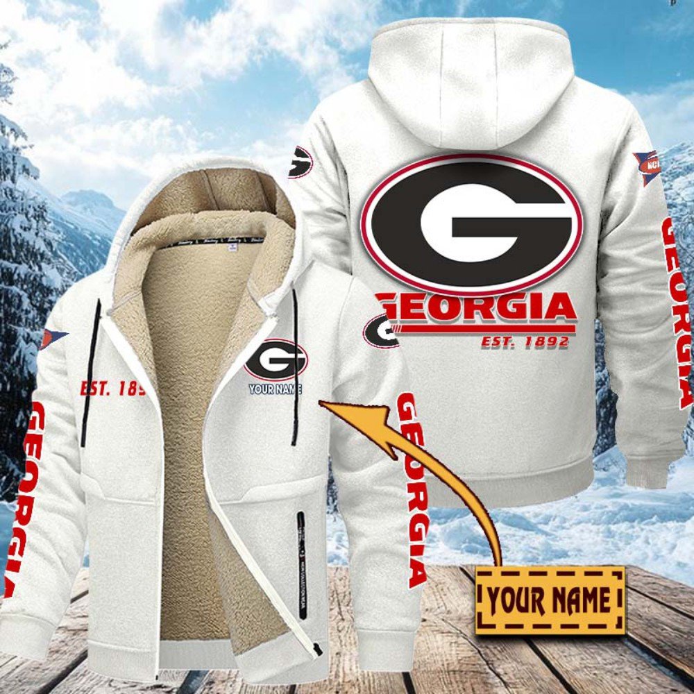 Georgia Bulldogs Hoodie Zip Velvet Coat Custom Your Name, Sport Jacket, Gifts For Fan EHIVM-1224112