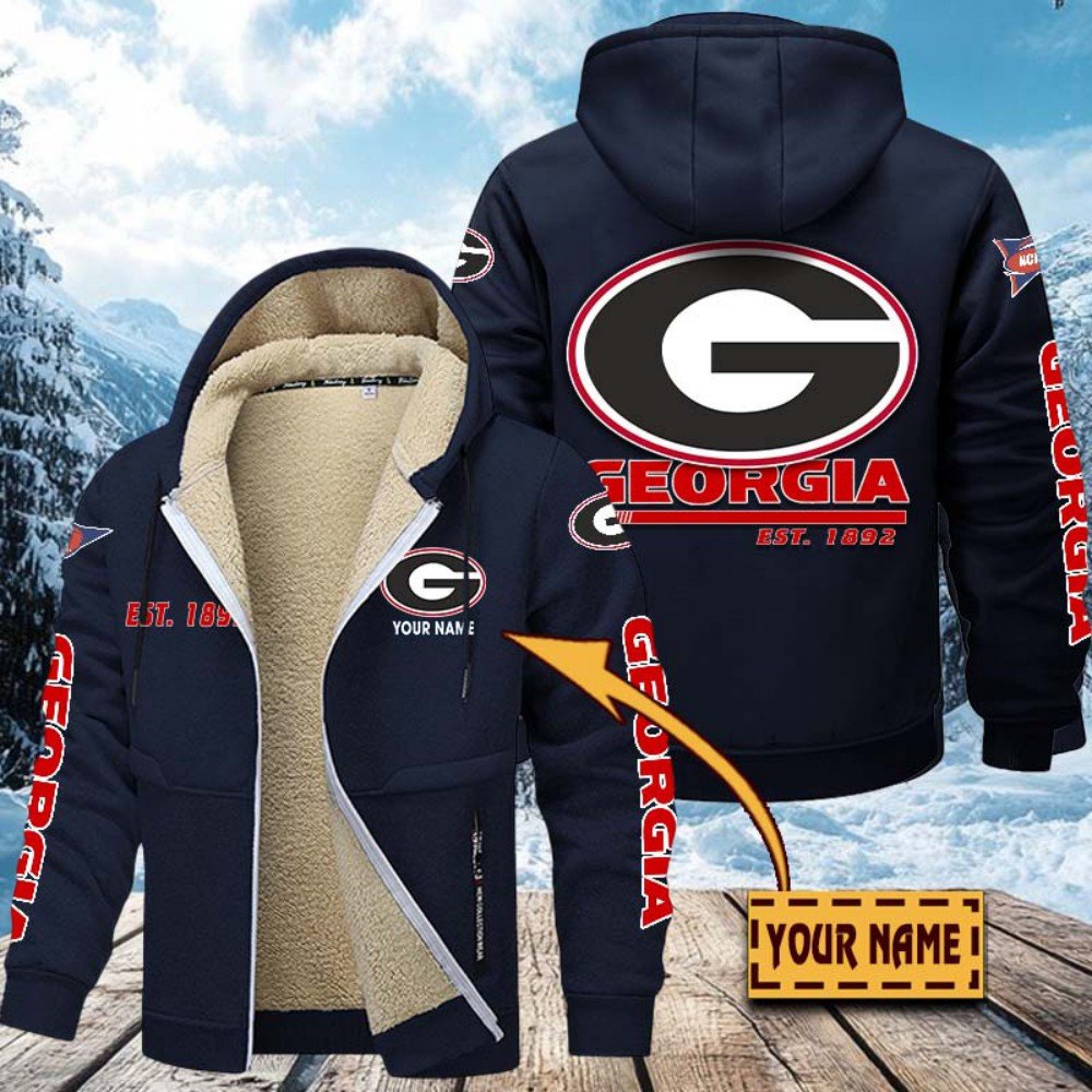 Alternative view of Georgia Bulldogs Hoodie Zip Velvet Coat Custom Your Name, Sport Jacket, Gifts For Fan EHIVM-1224112
