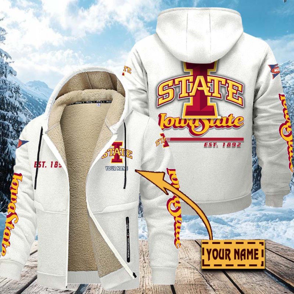 Alternative view of Iowa State Cyclones Hoodie Zip Velvet Coat Custom Your Name, Sport Jacket, Gifts For Fan EHIVM-1224112
