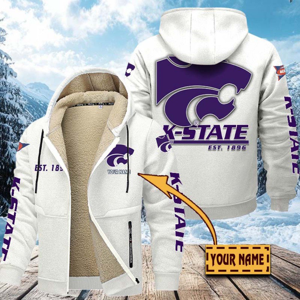 Alternative view of Kansas State Wildcats Hoodie Zip Velvet Coat Custom Your Name, Sport Jacket, Gifts For Fan EHIVM-1224112