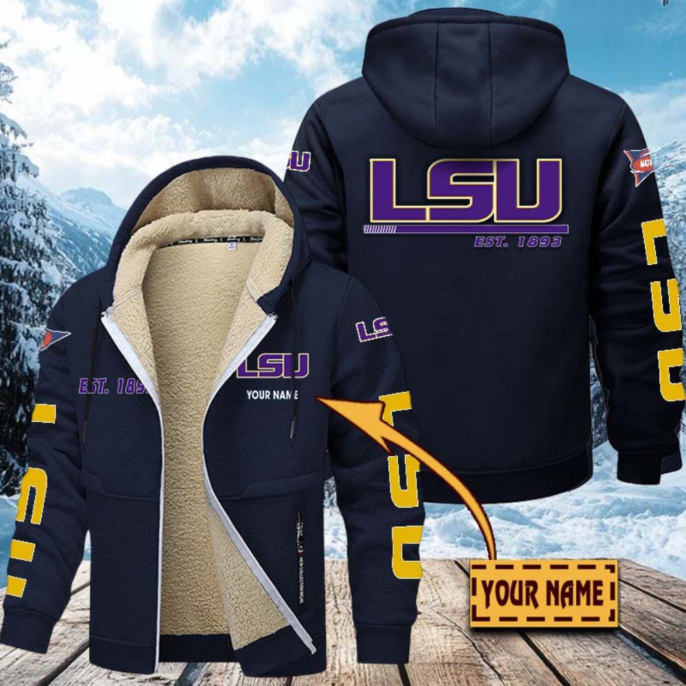 Lsu Tigers Hoodie Zip Velvet Coat Custom Your Name, Sport Jacket, Gifts For Fan EHIVM-1224112