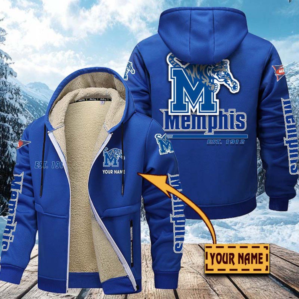 Memphis Tigers Hoodie Zip Velvet Coat Custom Your Name, Sport Jacket, Gifts For Fan EHIVM-1224112