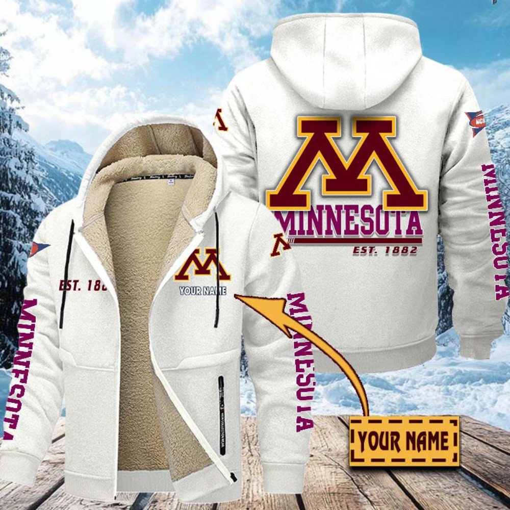 Alternative view of Minnesota Golden Gophers Hoodie Zip Velvet Coat Custom Your Name, Sport Jacket, Gifts For Fan EHIVM-1224112