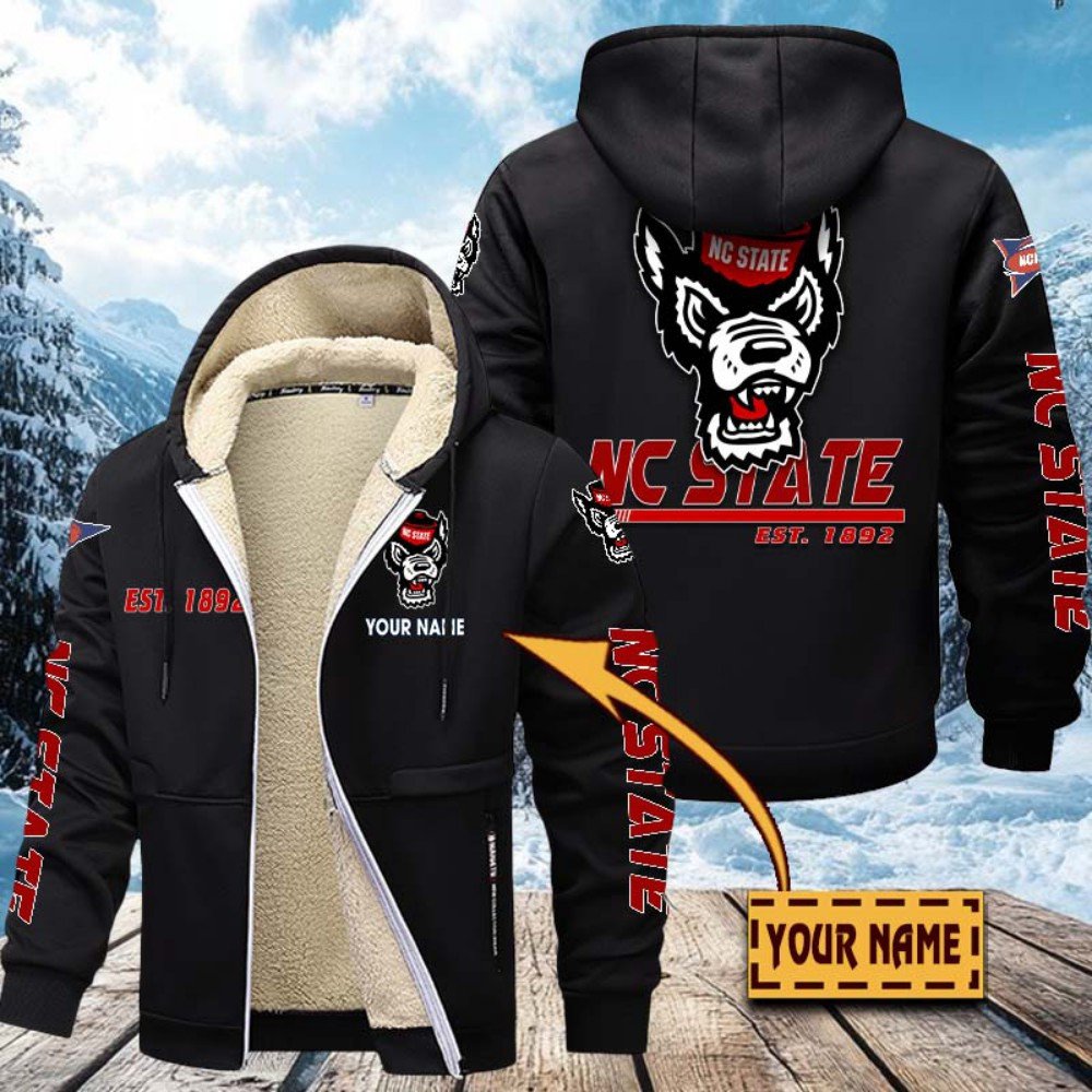 NC State Wolfpack Hoodie Zip Velvet Coat Custom Your Name, Sport Jacket, Gifts For Fan EHIVM-1224112