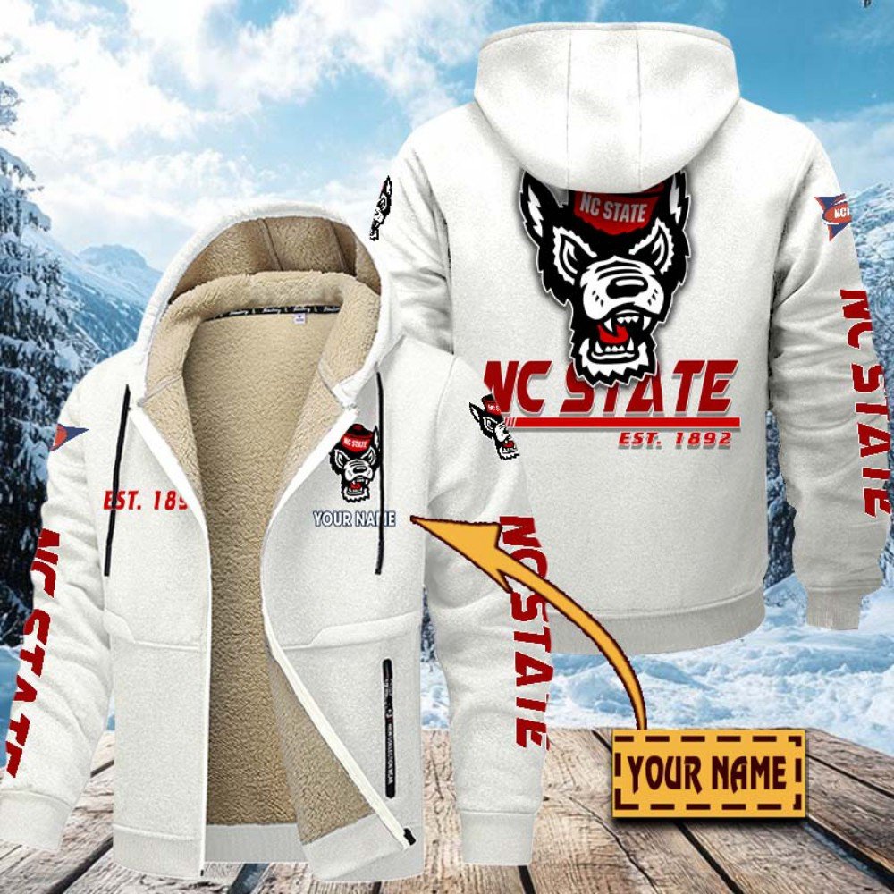 Alternative view of NC State Wolfpack Hoodie Zip Velvet Coat Custom Your Name, Sport Jacket, Gifts For Fan EHIVM-1224112