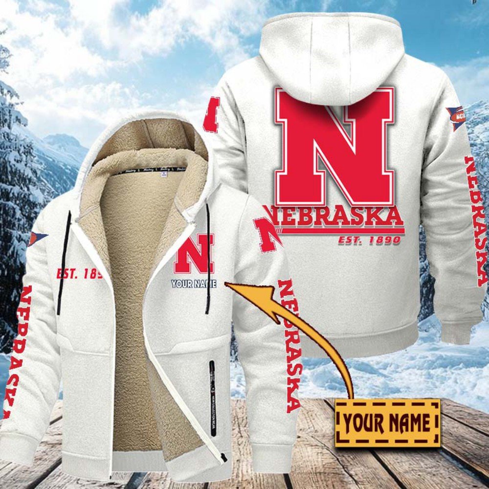 Alternative view of Nebraska Cornhuskers Hoodie Zip Velvet Coat Custom Your Name, Sport Jacket, Gifts For Fan EHIVM-1224112