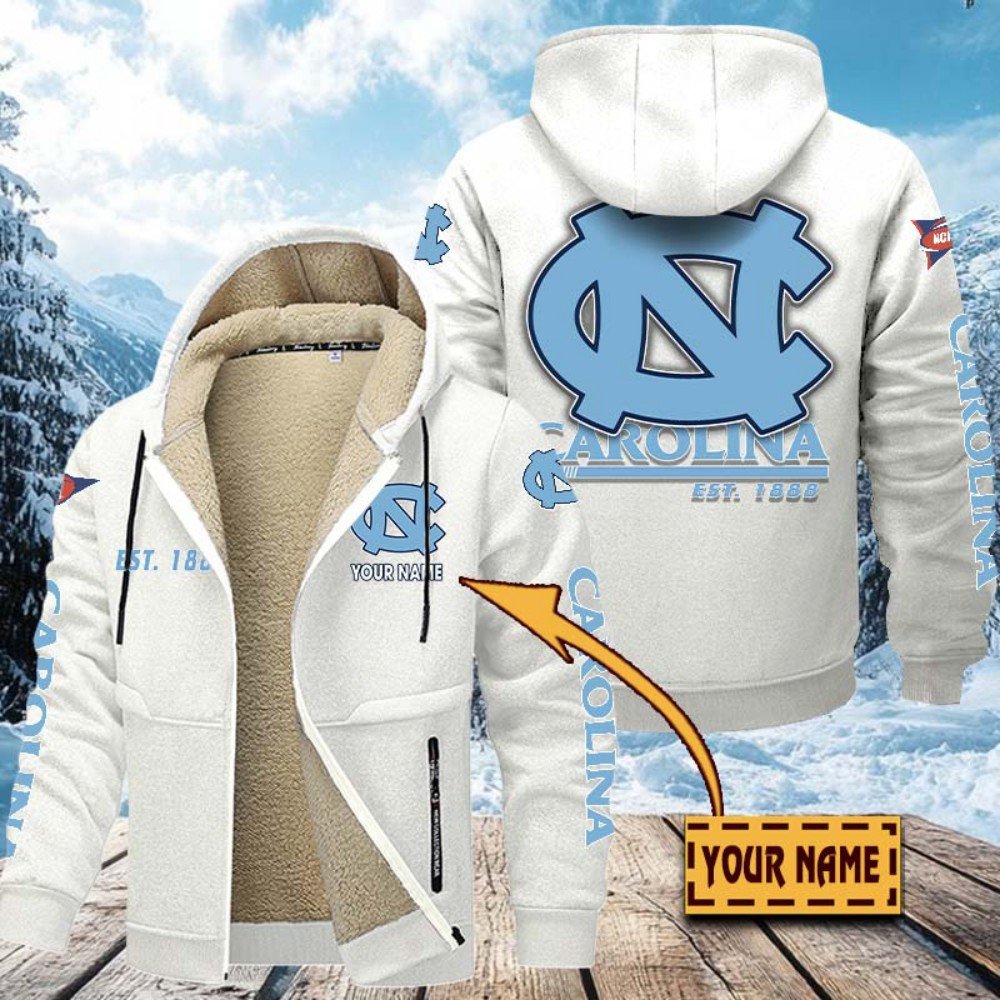 Alternative view of North Carolina Tar Heels Hoodie Zip Velvet Coat Custom Your Name, Sport Jacket, Gifts For Fan EHIVM-1224112