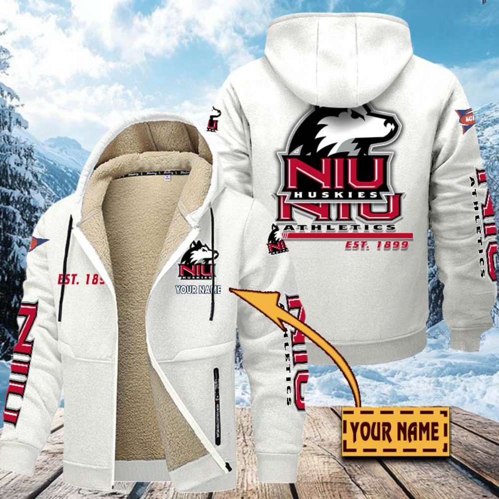 Alternative view of Northern Illinois Huskies Hoodie Zip Velvet Coat Custom Your Name, Sport Jacket, Gifts For Fan EHIVM-1224112
