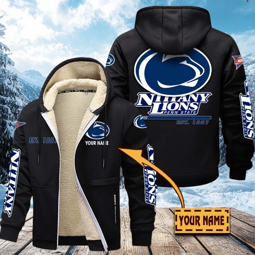 Penn State Nittany Lions Hoodie Zip Velvet Coat Custom Your Name, Sport Jacket, Gifts For Fan EHIVM-1224112