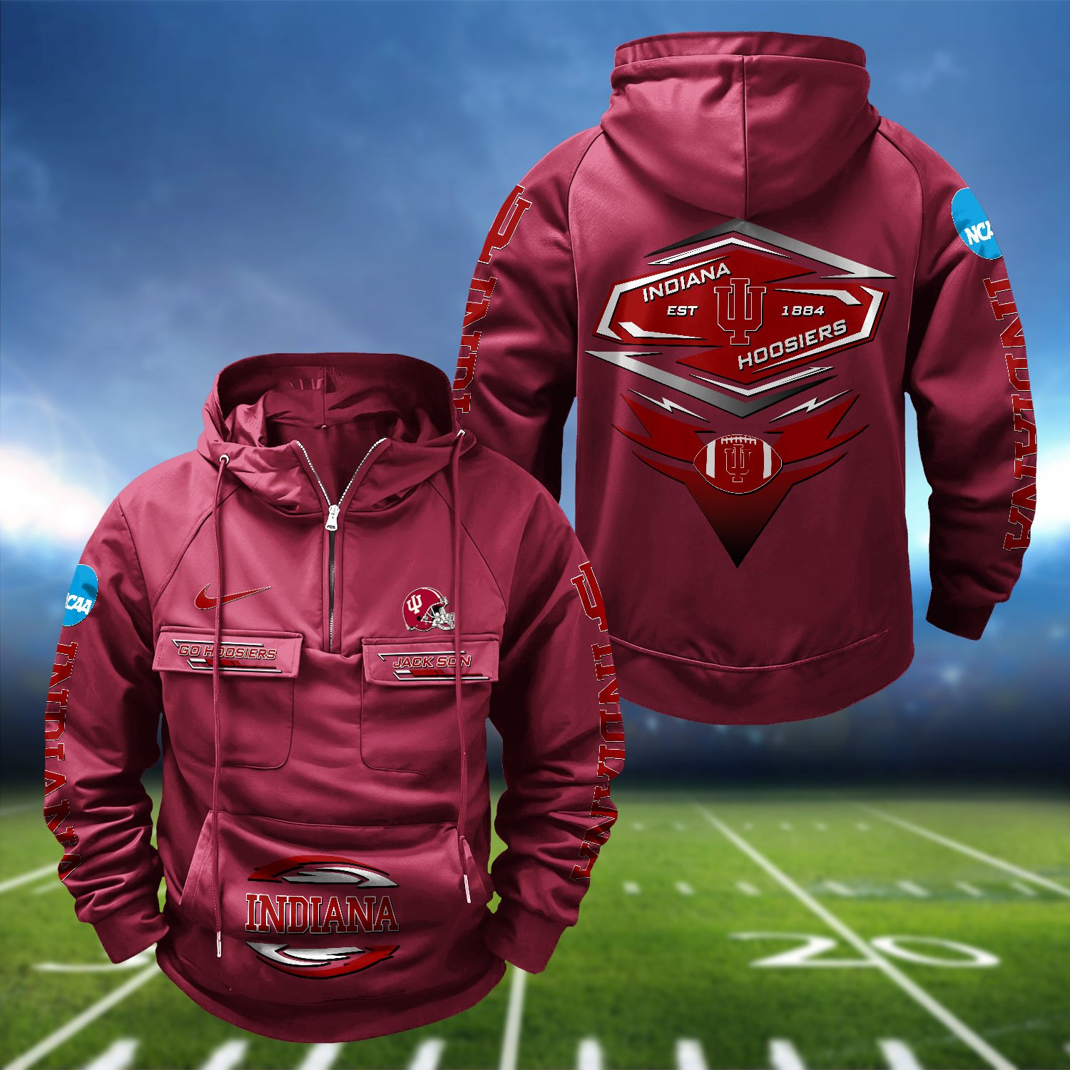 Indiana Hoosiers Vintage Men Hoodie 2024 Version Personalized Your Name, Sport Hoodie For Fans ETHY-122151 - Image 9