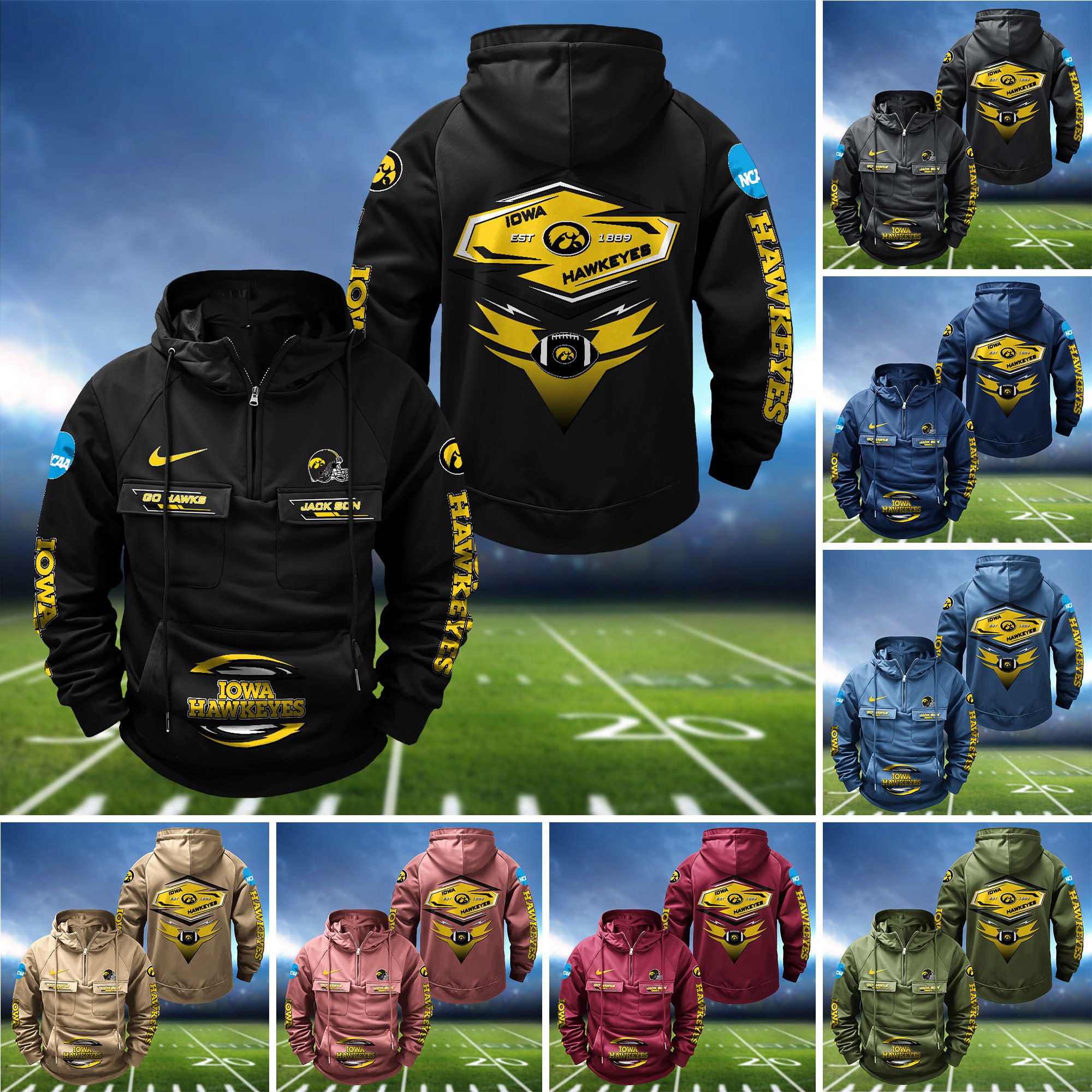 Iowa Hawkeyes Vintage Men Hoodie 2024 Version Personalized Your Name, Sport Hoodie For Fans ETHY-122151