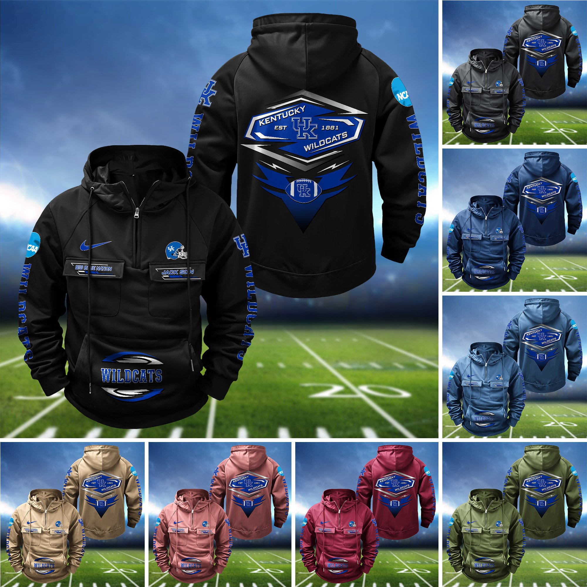 Kentucky Wildcats Vintage Men Hoodie 2024 Version Personalized Your Name, Sport Hoodie For Fans ETHY-122151