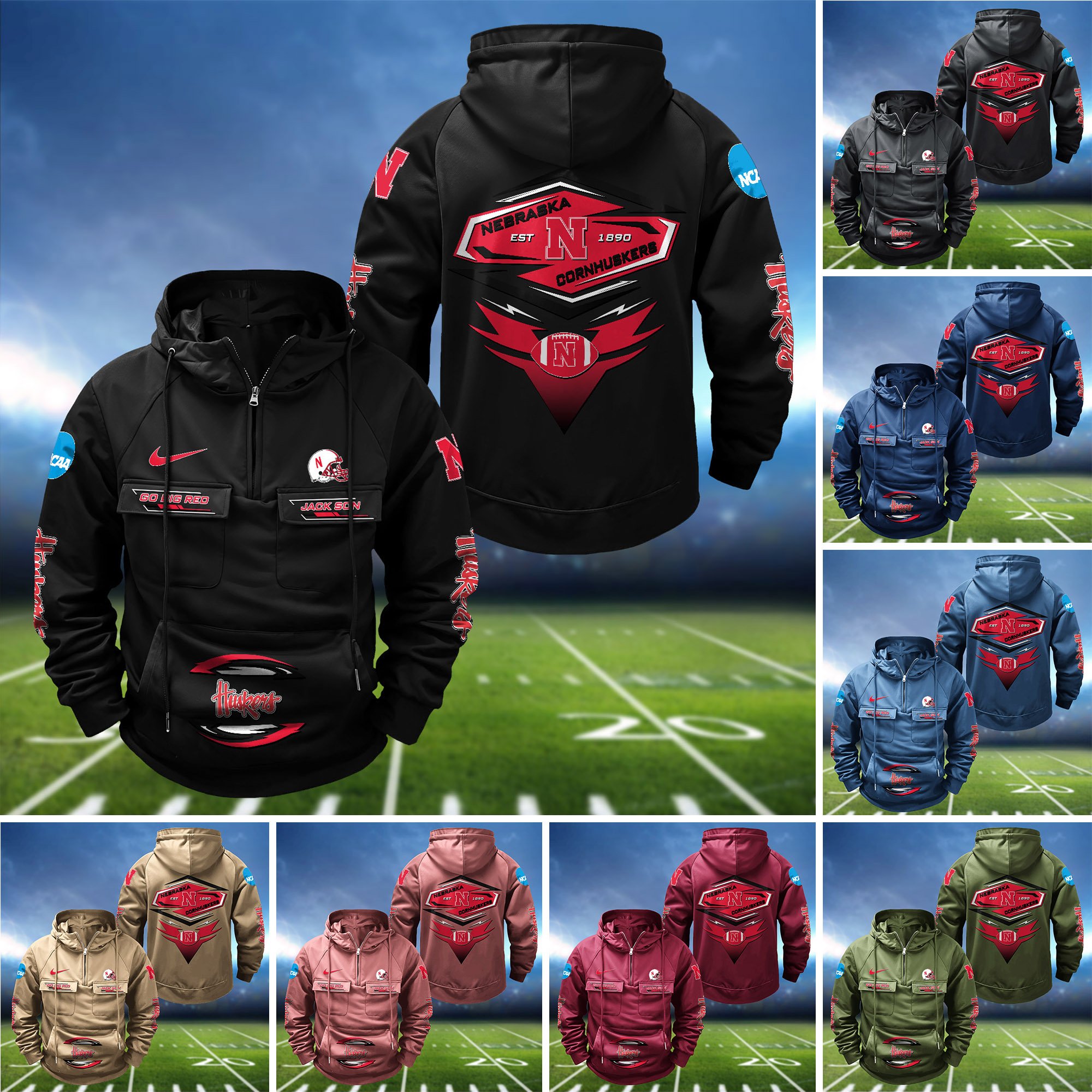 Nebraska Cornhuskers Vintage Men Hoodie 2024 Version Personalized Your Name, Sport Hoodie For Fans ETHY-122151