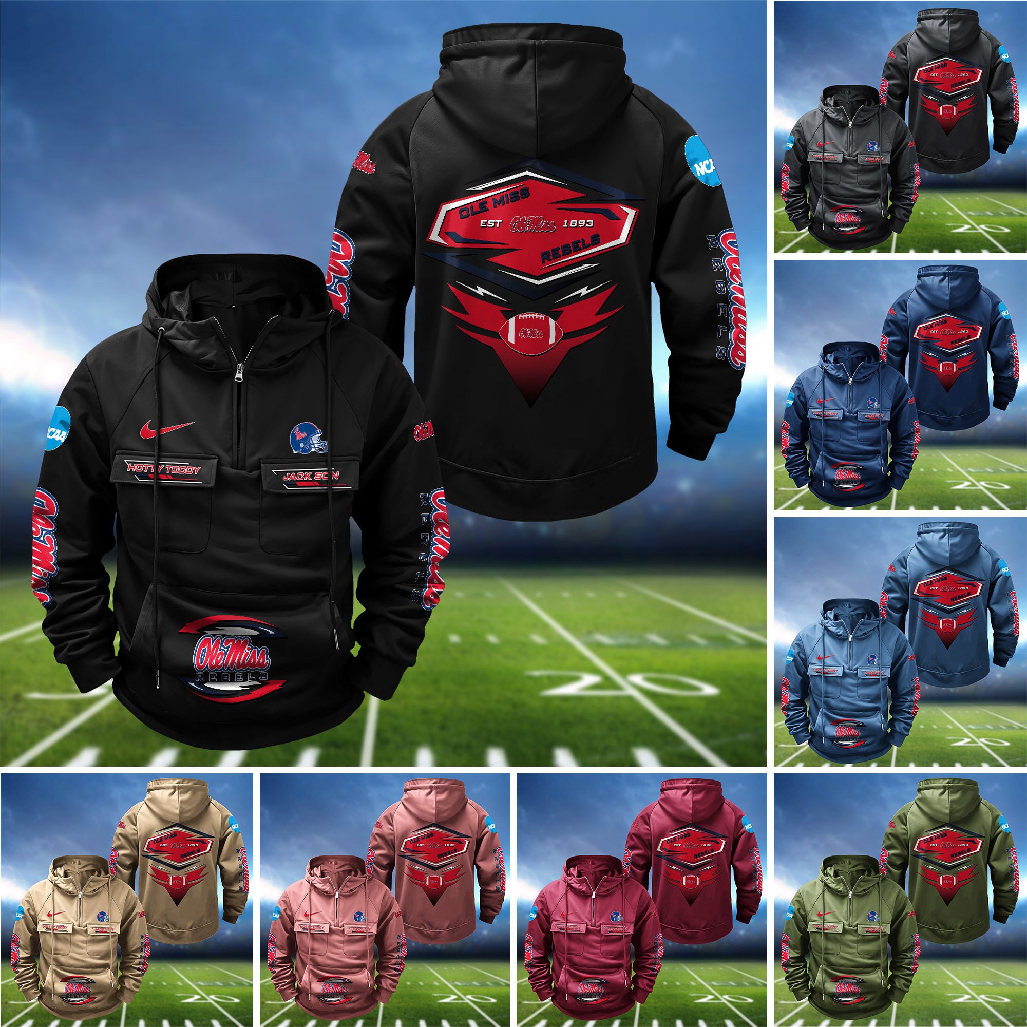 Ole Miss Rebels Vintage Men Hoodie 2024 Version Personalized Your Name, Sport Hoodie For Fans ETHY-122151