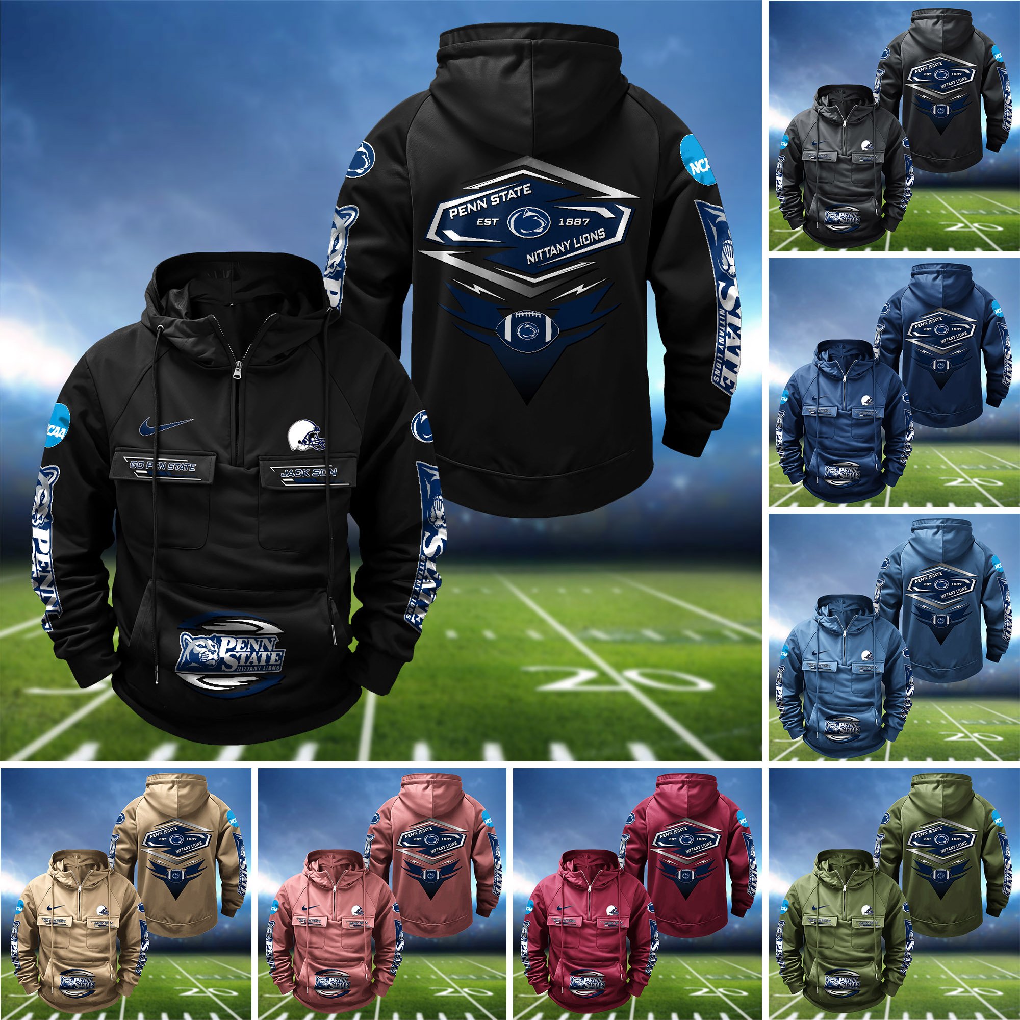 Penn State Nittany Lions Vintage Men Hoodie 2024 Version Personalized Your Name, Sport Hoodie For Fans ETHY-122151