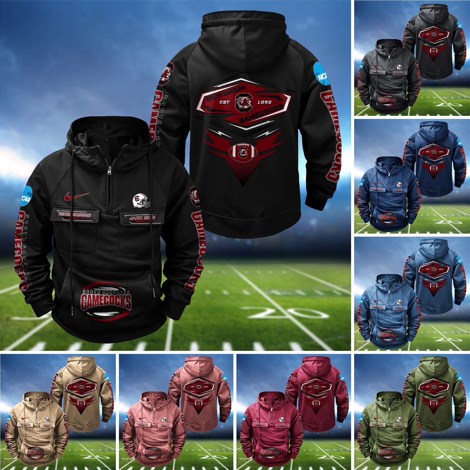 South Carolina Gamecocks Vintage Men Hoodie 2024 Version Personalized Your Name, Sport Hoodie For Fans ETHY-122151