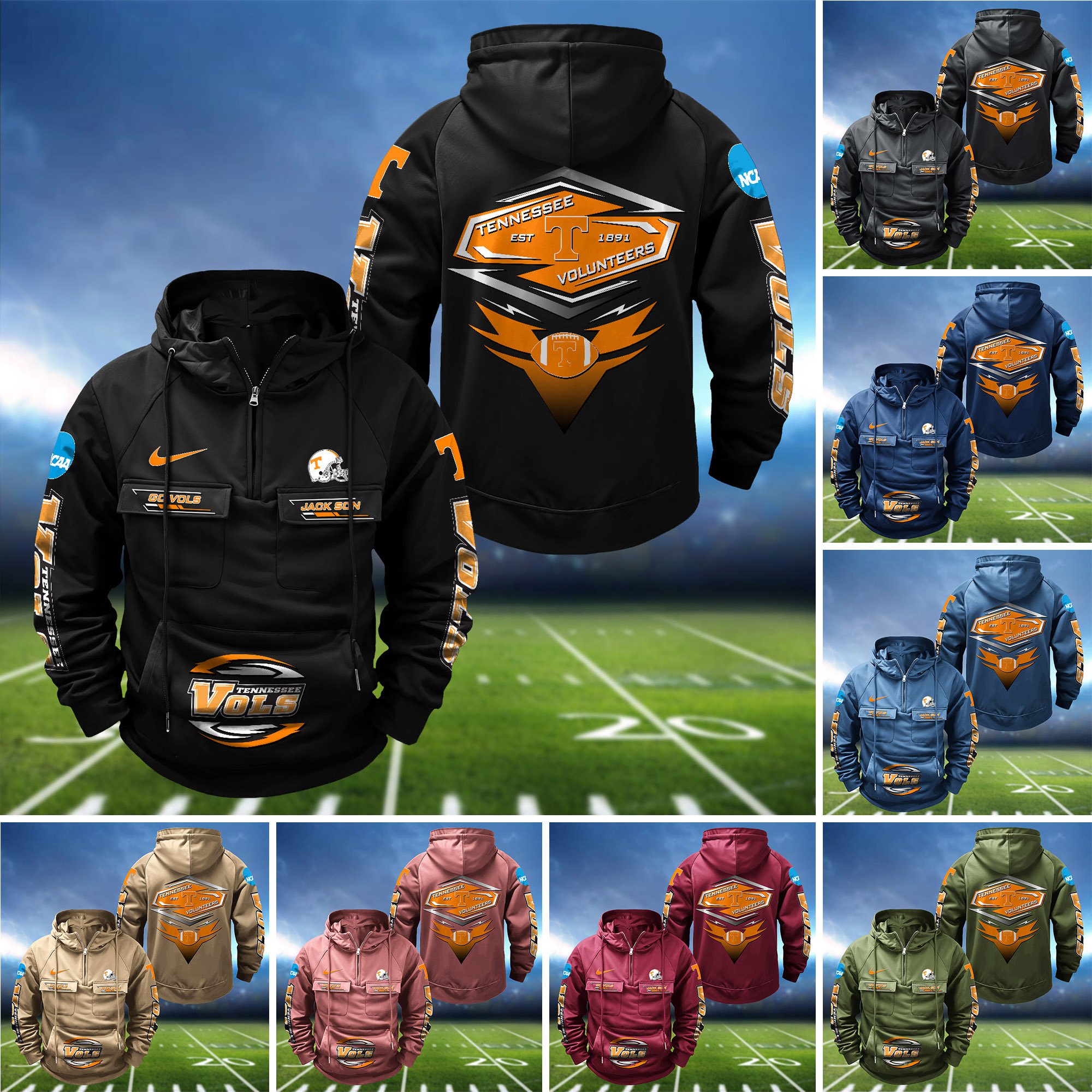 Tennessee Volunteers Vintage Men Hoodie 2024 Version Personalized Your Name, Sport Hoodie For Fans ETHY-122151