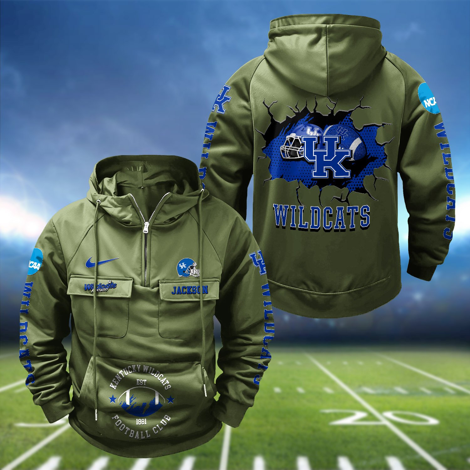 Alternative view of Kentucky Wildcats Vintage Men Hoodie 2024 Version Personalized Your Name, Hoodie For Sport Fans ETHY-1224111