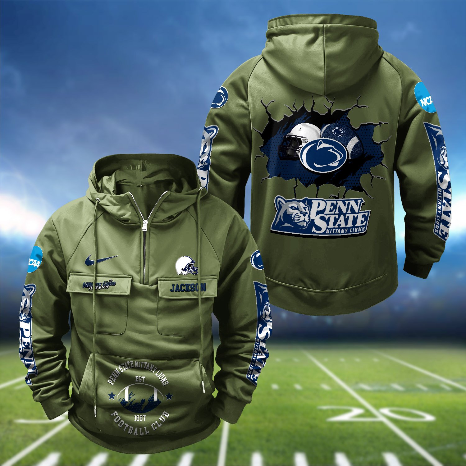 Alternative view of Penn State Nittany Lions Vintage Men Hoodie 2024 Version Personalized Your Name, Hoodie For Sport Fans ETHY-1224111