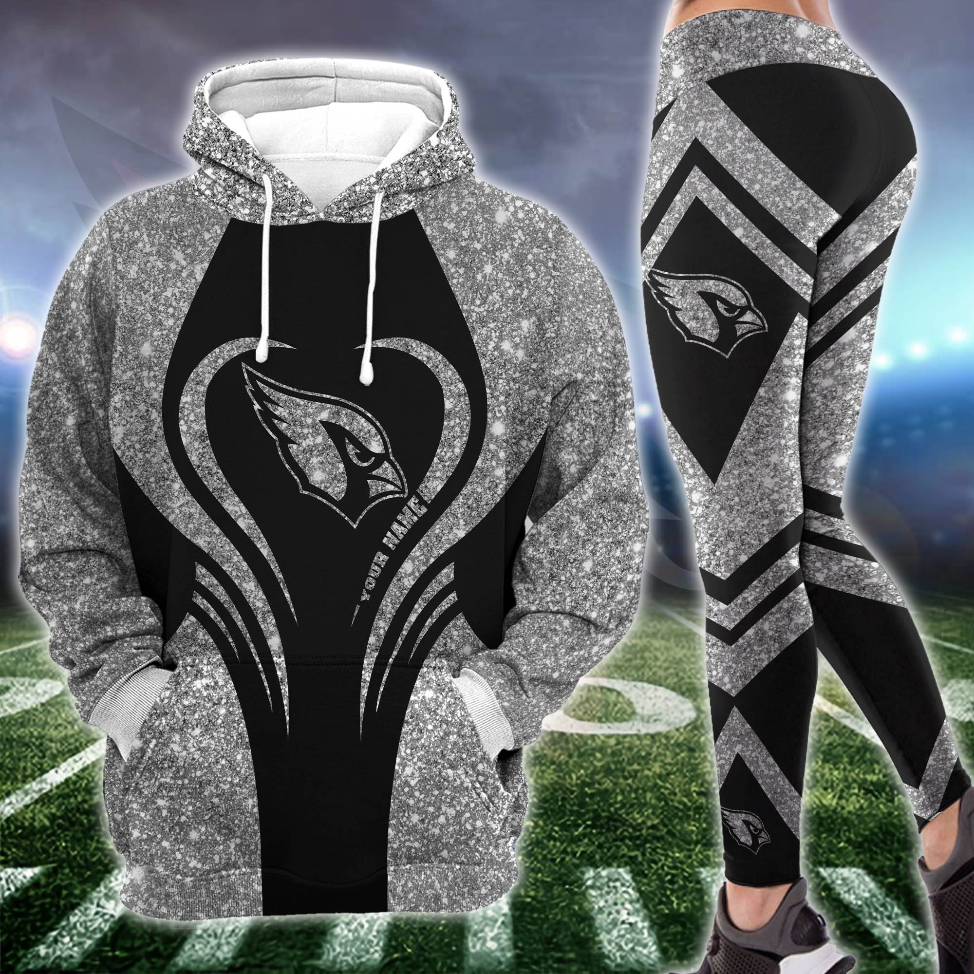 Alternative view of Arizona Cardinals Hoodie & Leggings Set For Women Custom Your Name, Leggings Sport, FootBall Fan Gift EHIVM-1226155