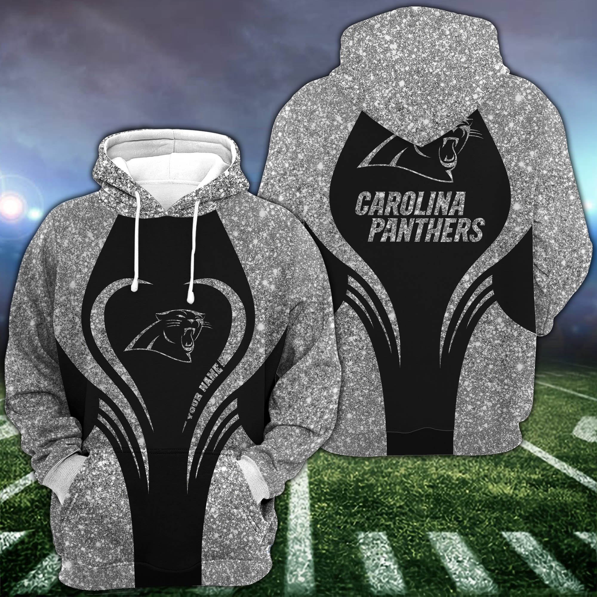 Carolina Panthers Hoodie & Leggings Set For Women Custom Your Name, Leggings Sport, FootBall Fan Gift EHIVM-1226155