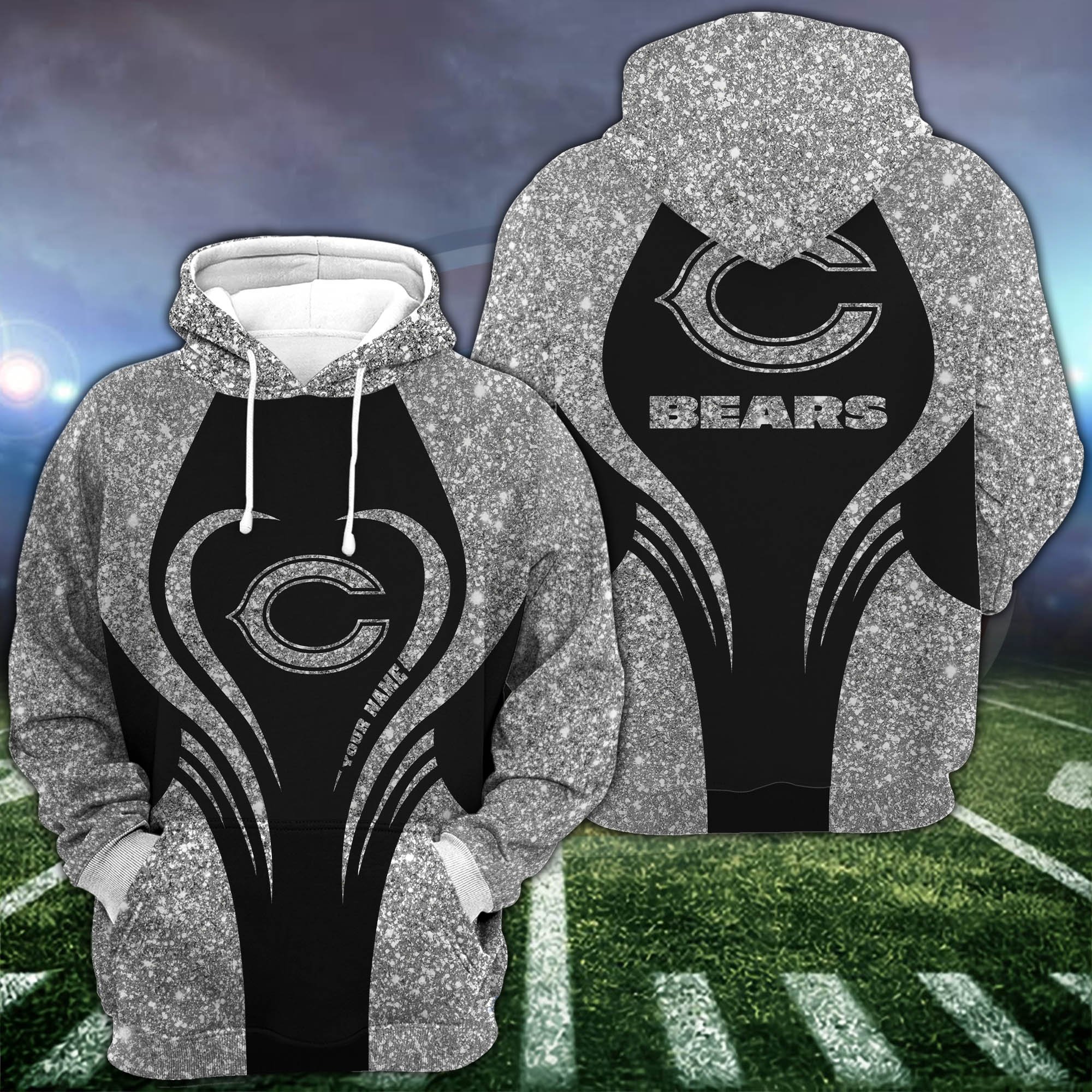 Alternative view of Chicago Bears Hoodie & Leggings Set For Women Custom Your Name, Leggings Sport, FootBall Fan Gift EHIVM-1226155